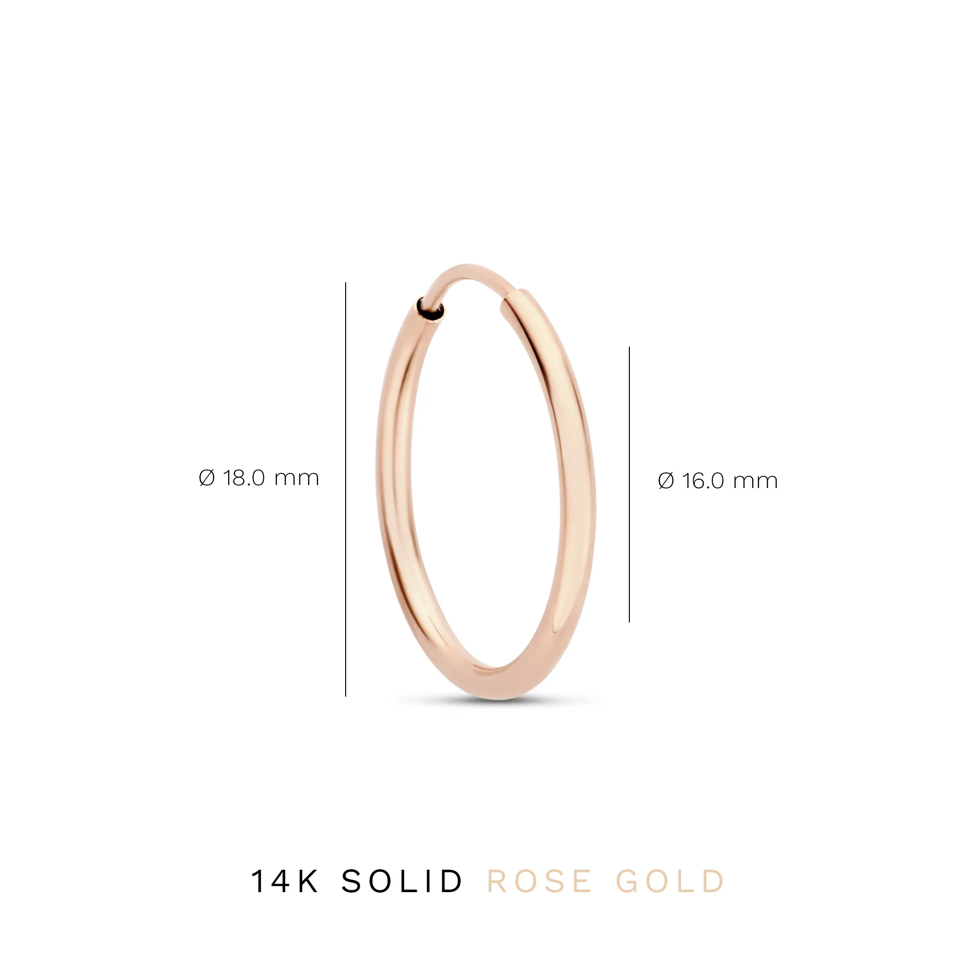 La Concorde Cerise 14 karat rose gold hoop earrings (18 mm) - Image 4