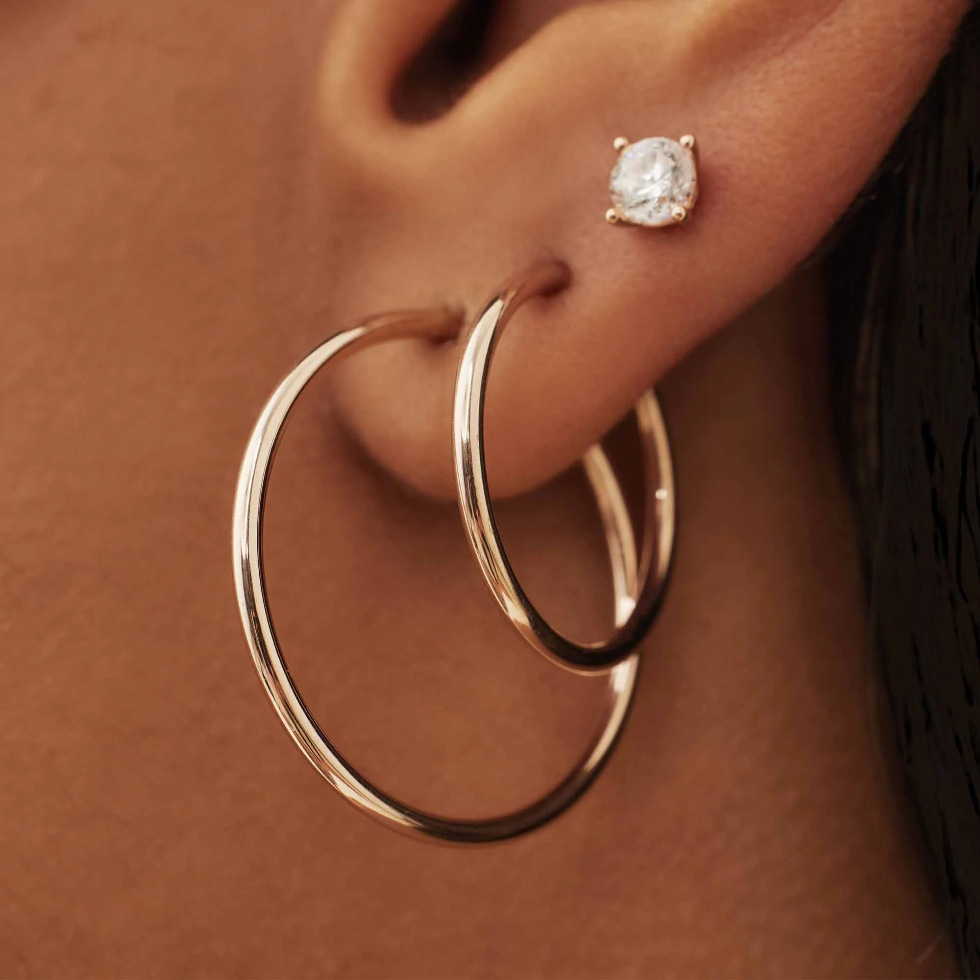 La Concorde Cerise 14 karat rose gold hoop earrings (16 mm) - Image 3