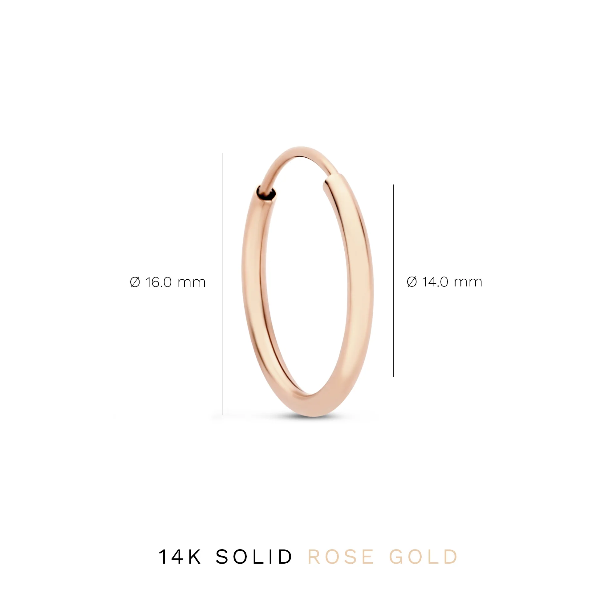 La Concorde Cerise 14 karat rose gold hoop earrings (16 mm) - Image 4
