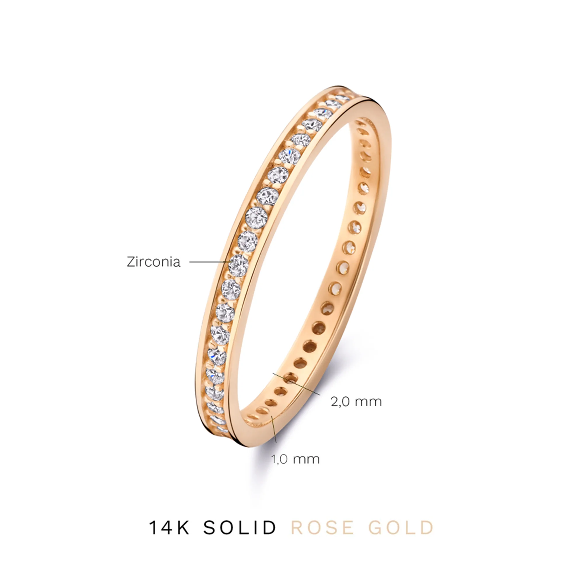 La Concorde Merle 14 karat rose gold ring with zirconia stones - Image 9