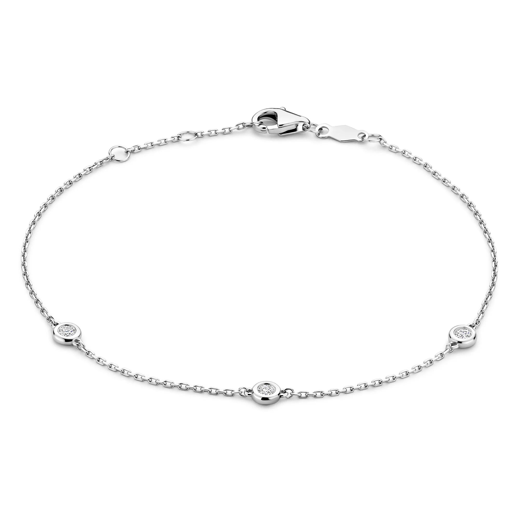 De la Paix Alfie 14 karat white gold bracelet with diamond 0.12 carat