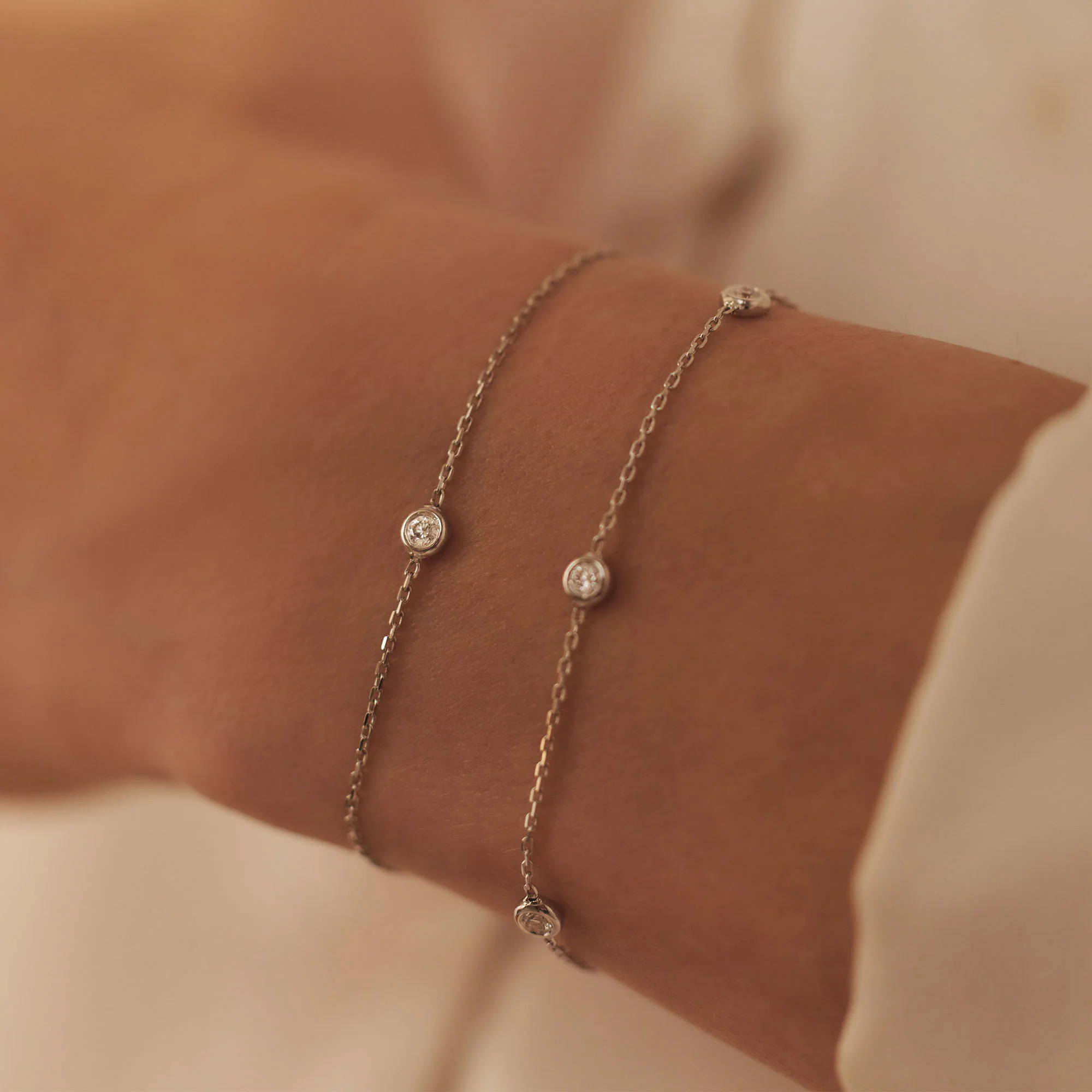 De la Paix Alfie 14 karat white gold bracelet with diamond 0.12 carat - Image 3