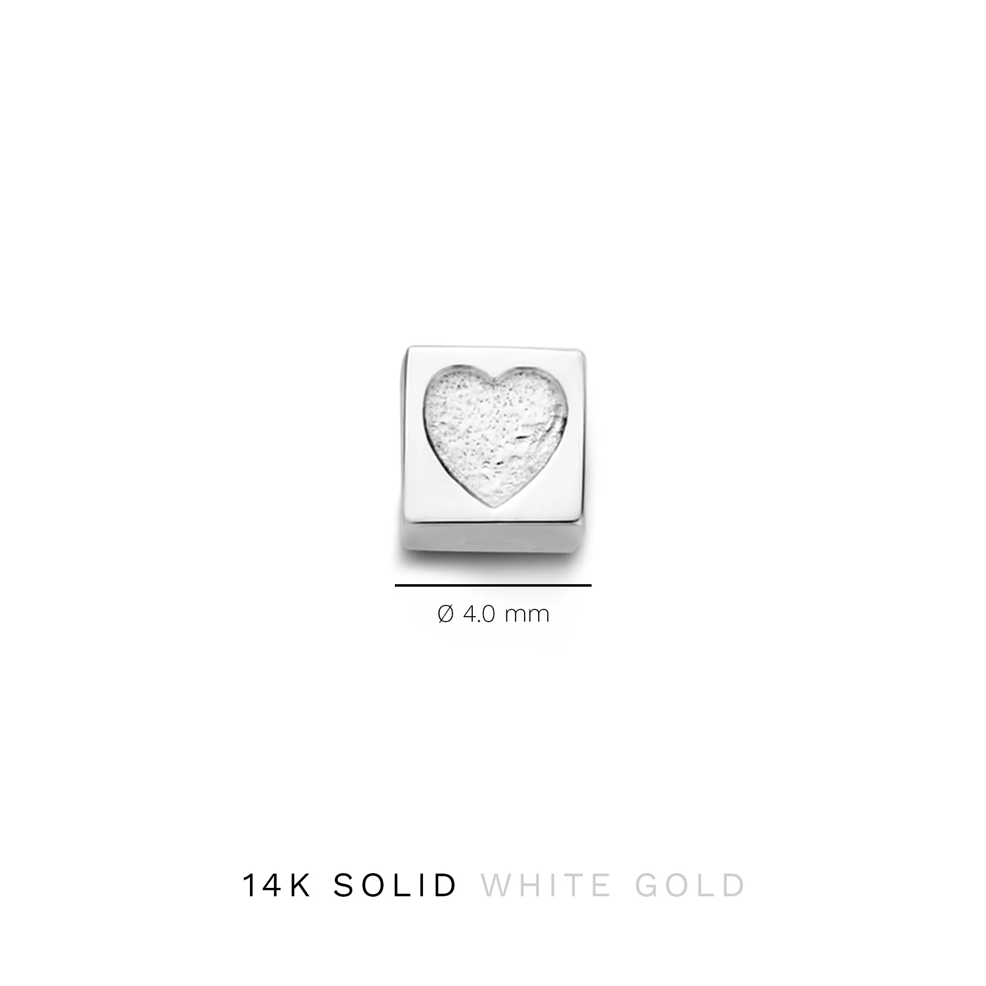 Saint Germain Felie 14 karat white gold cube charm with heart - Image 9