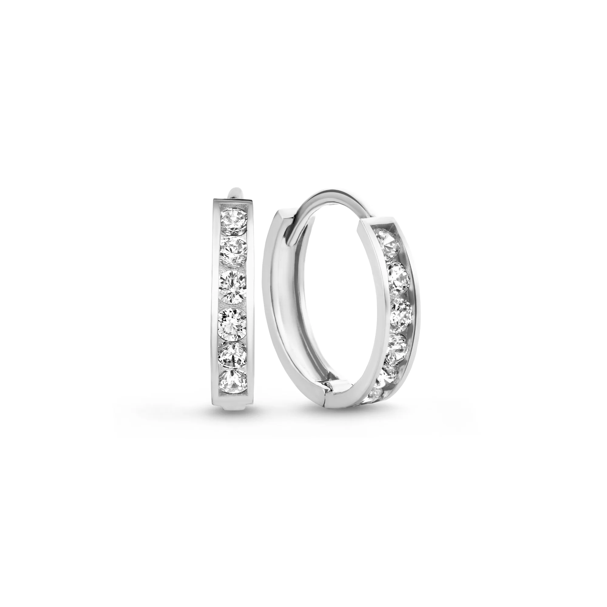 Cadeau d'Isabel 14 karat white gold earring set with zirconia stones - Image 3