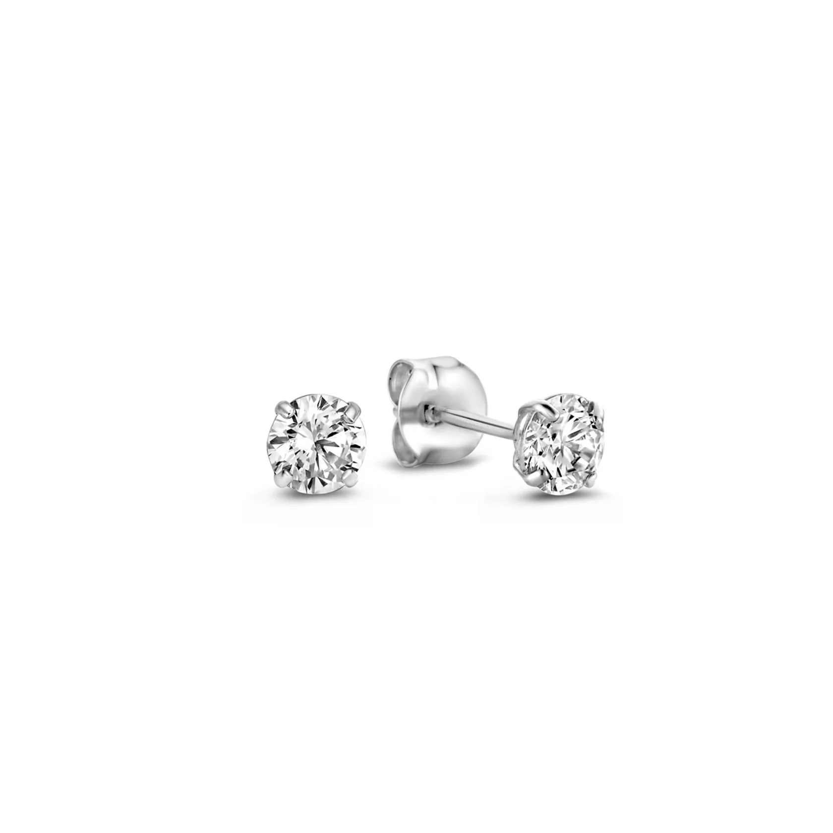 Cadeau d'Isabel 14 karat white gold earring set with zirconia stones - Image 4