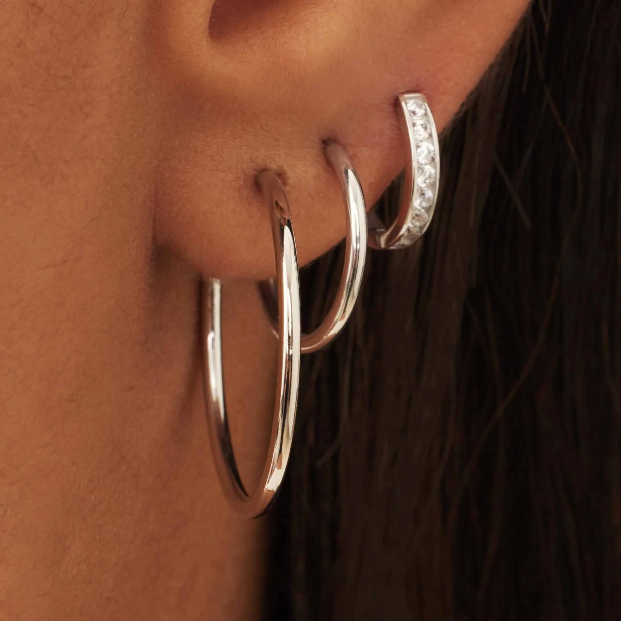 Cadeau d'Isabel 14 karat white gold earring set - Image 3