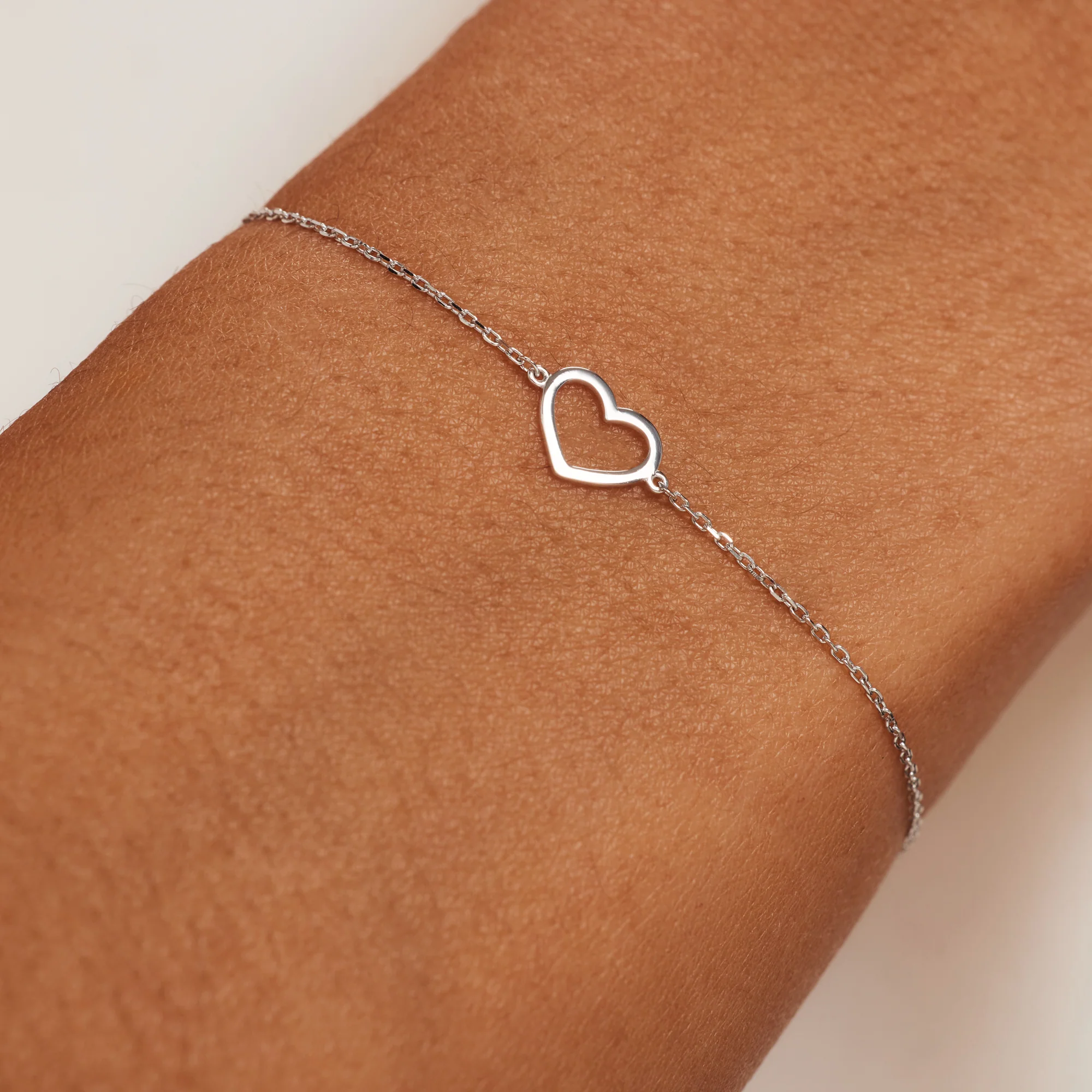 Cadeau d'Isabel 14 karat white gold necklace with bracelet gift set with heart - Image 4