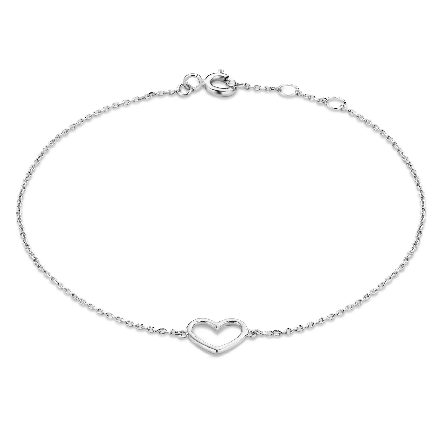 Cadeau d'Isabel 14 karat white gold necklace with bracelet gift set with heart - Image 7