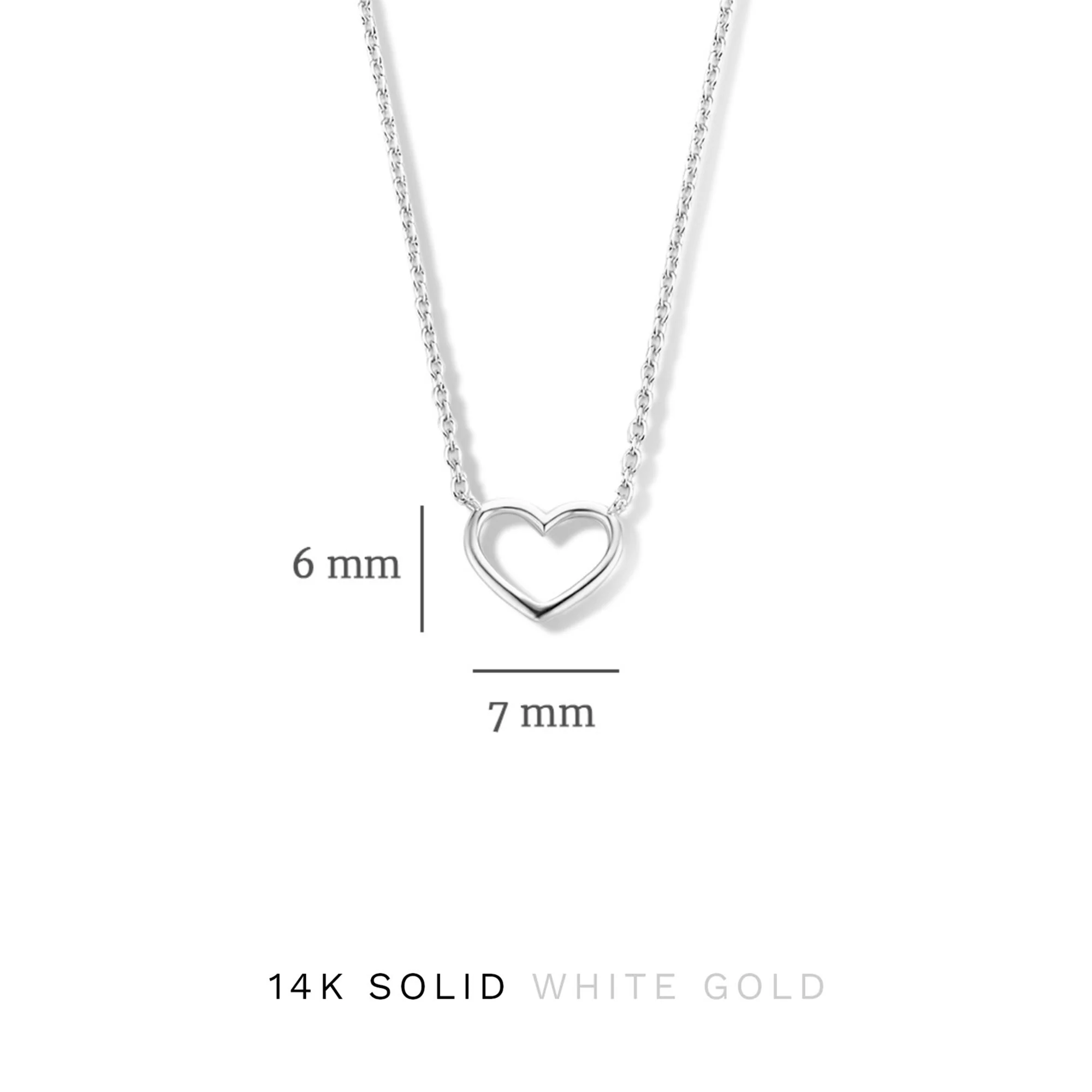 Cadeau d'Isabel 14 karat white gold necklace with bracelet gift set with heart - Image 8