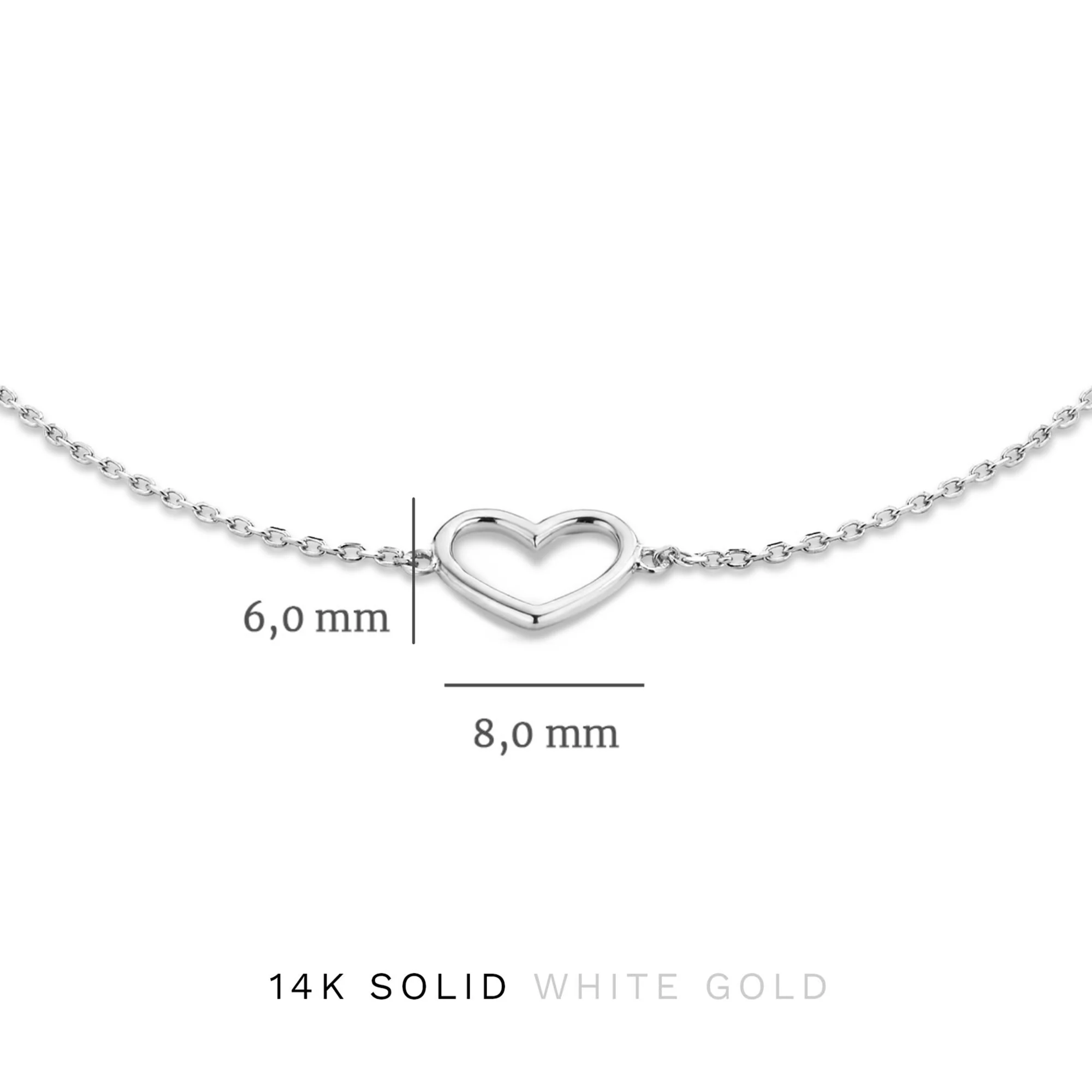 Cadeau d'Isabel 14 karat white gold necklace with bracelet gift set with heart - Image 9