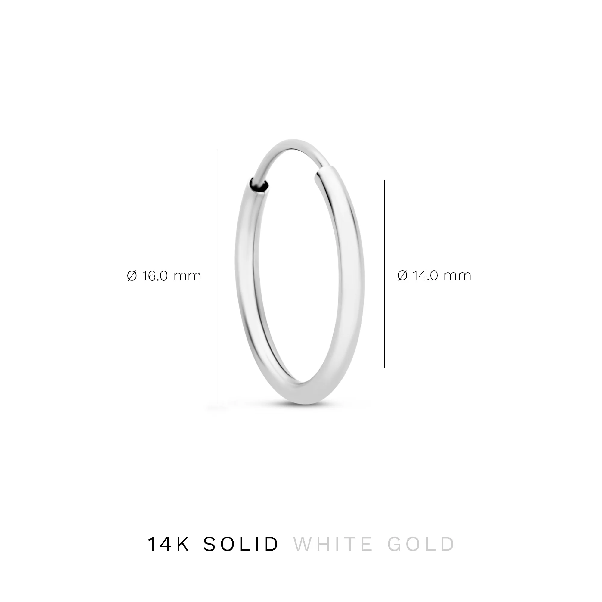 Saint Germain Cerise 14 karat white gold hoop earrings (16 mm) - Image 6