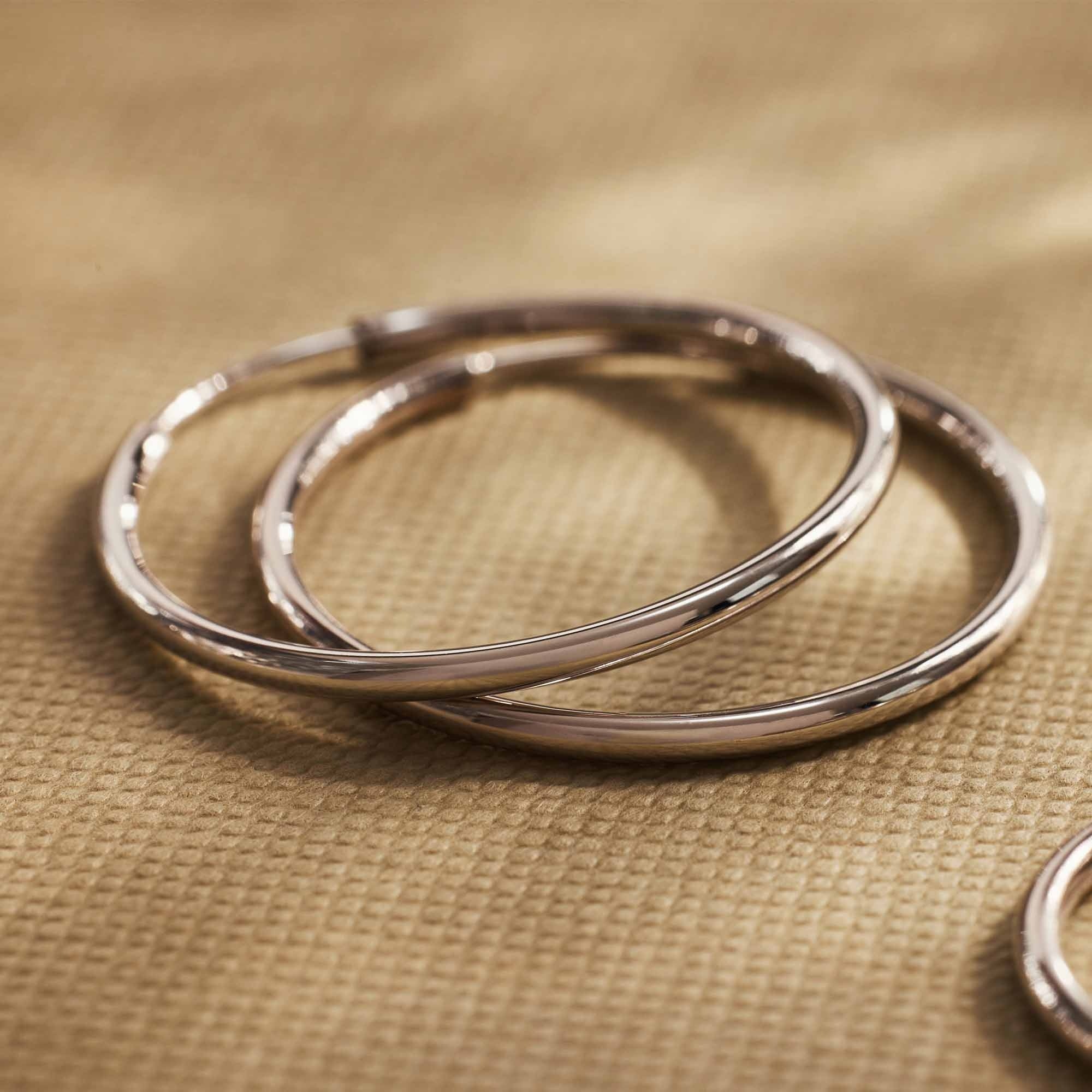 Saint Germain Cerise 14 karat white gold hoop earrings (22 mm) - Image 4