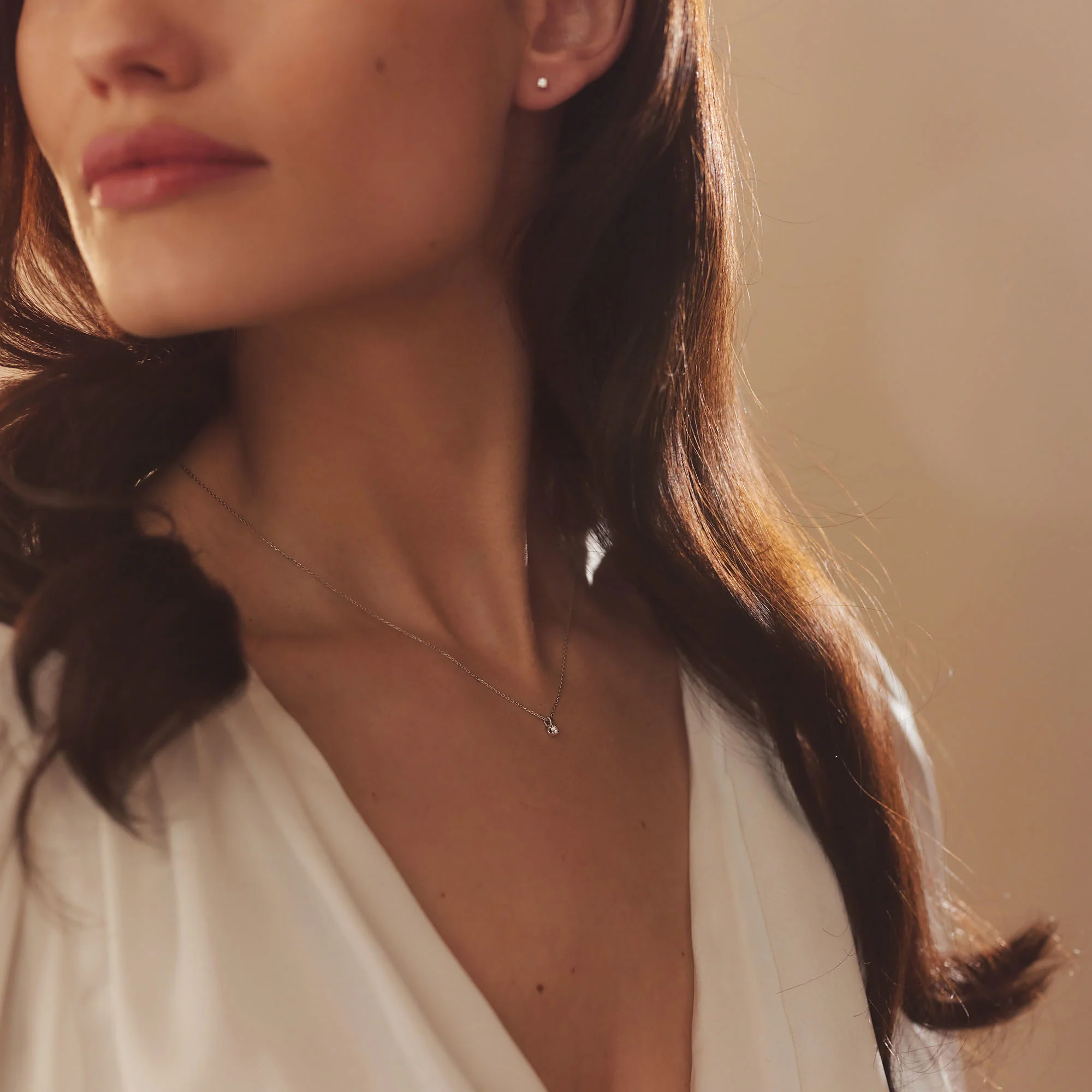 De la Paix Céline 14 karat white gold necklace with diamond 0.05 carat - Image 4
