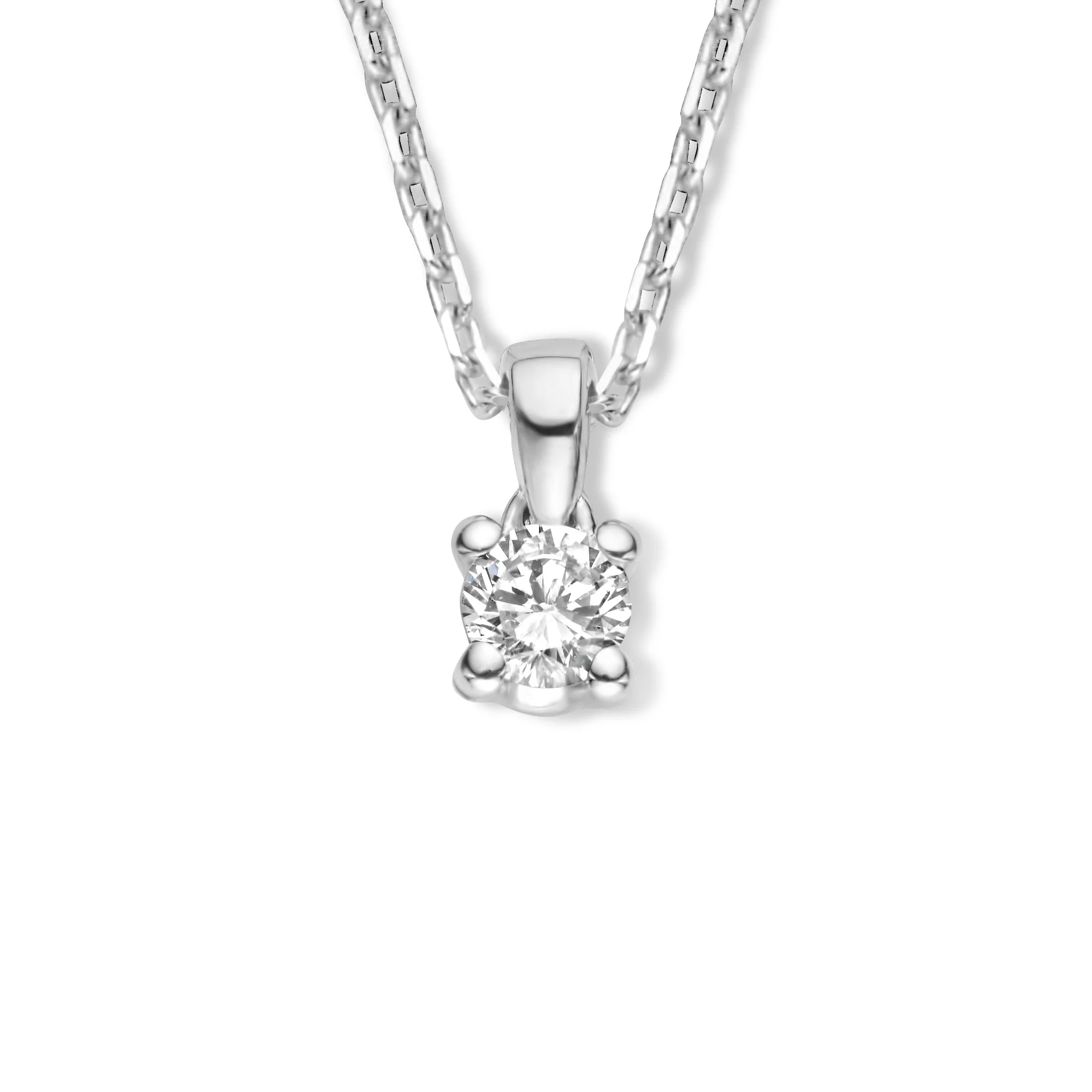De la Paix Celesse 14 karat white gold necklace with diamond 0.07 ct - Image 4