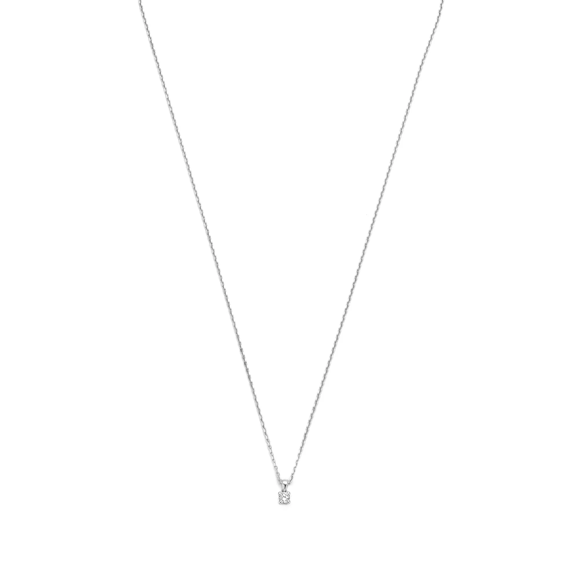 De la Paix Celesse 14 karat white gold necklace with diamond 0.07 ct - Image 5
