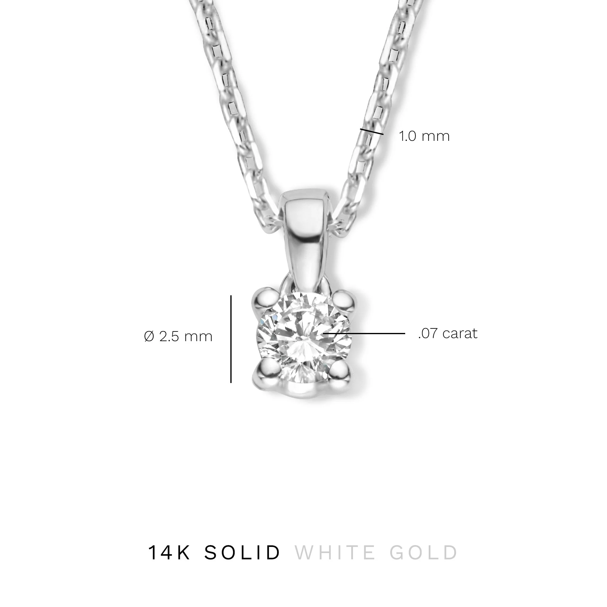 De la Paix Celesse 14 karat white gold necklace with diamond 0.07 ct - Image 8