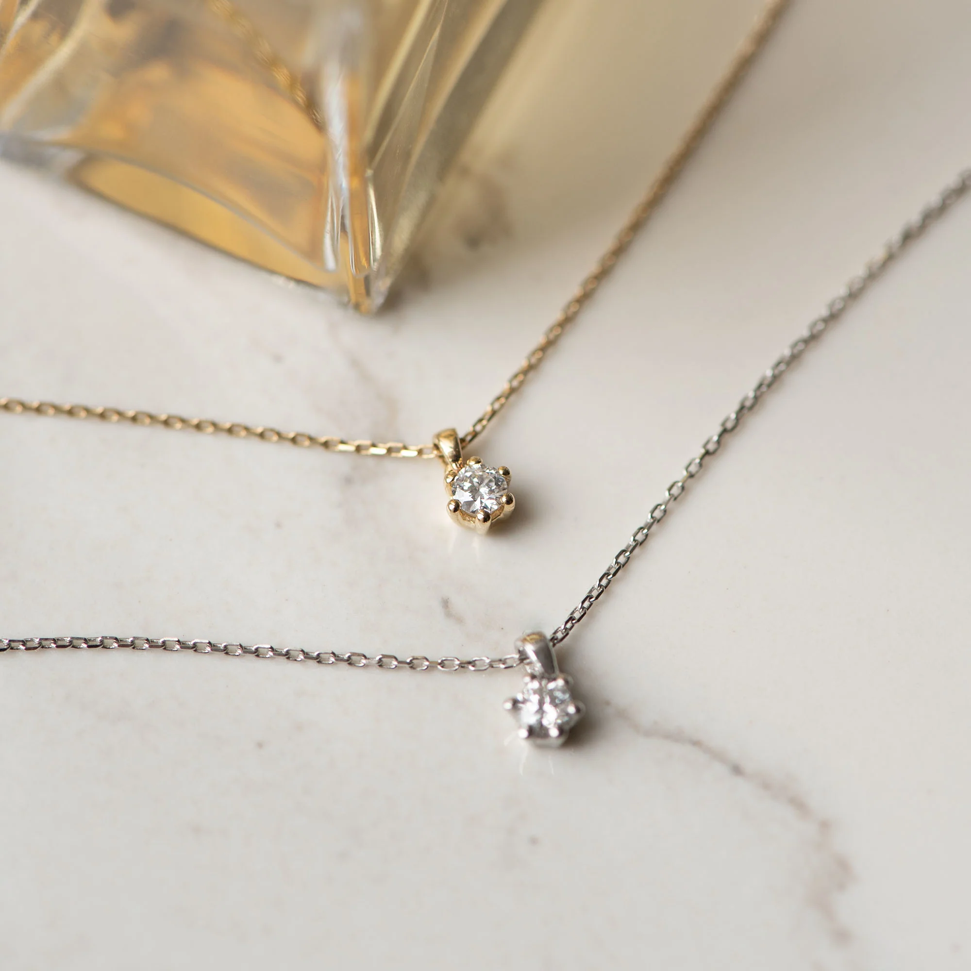 De la Paix Christine 14 karat white gold necklace with diamond 0.10 ct - Image 4
