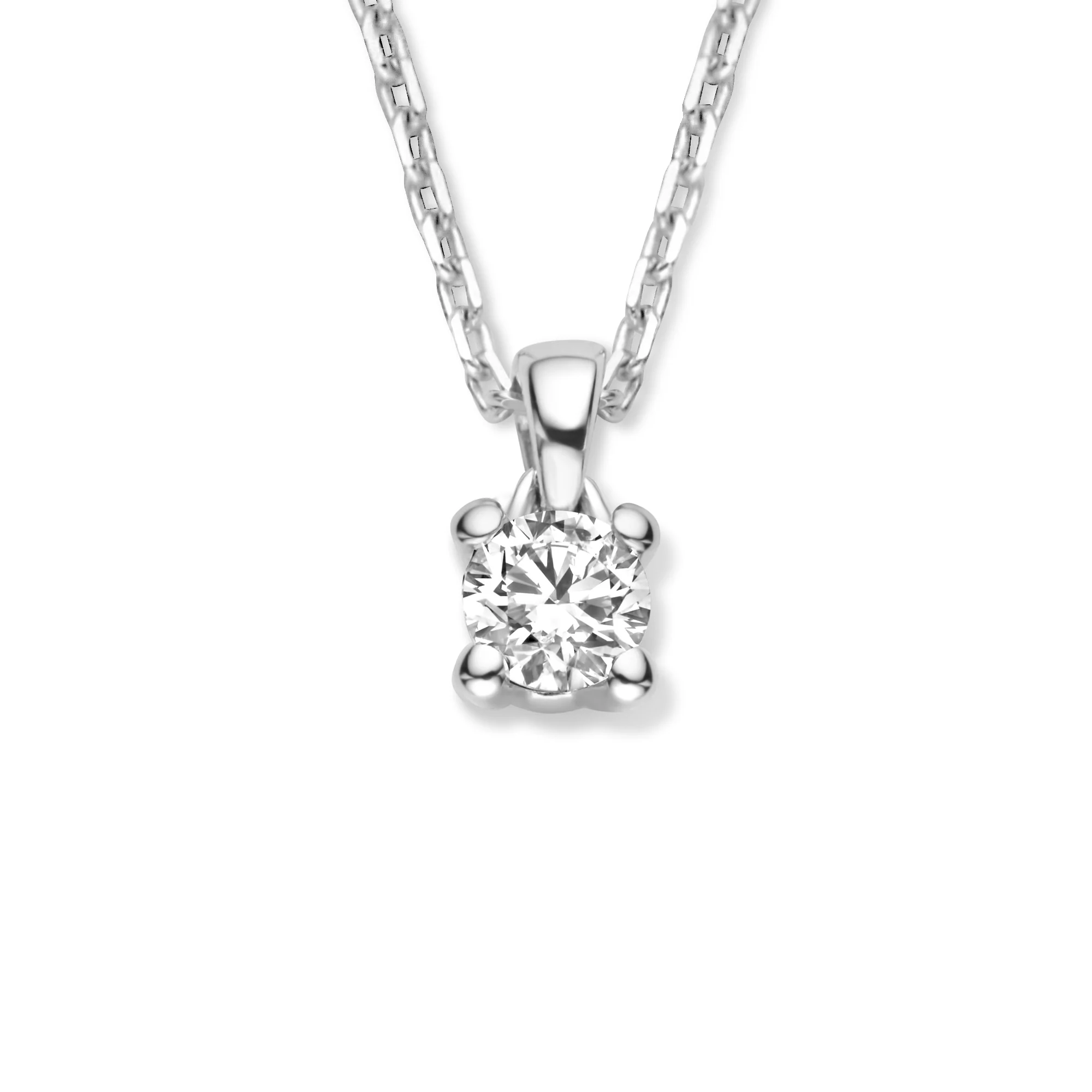 De la Paix Christine 14 karat white gold necklace with diamond 0.10 ct - Image 5