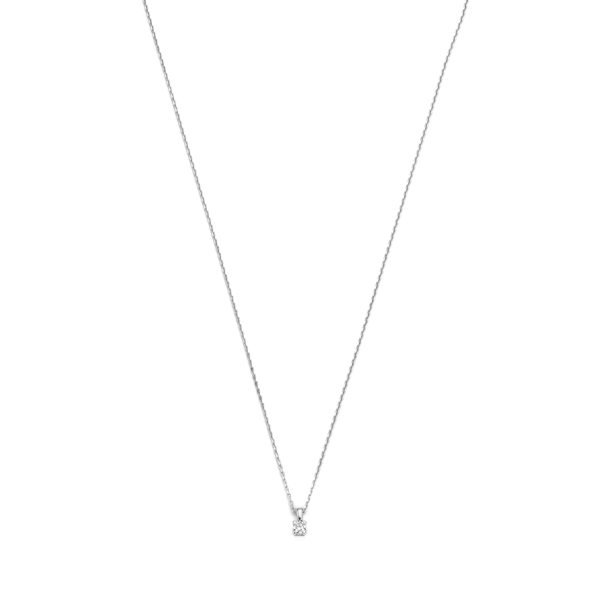 De la Paix Christine 14 karat white gold necklace with diamond 0.10 ct - Image 6