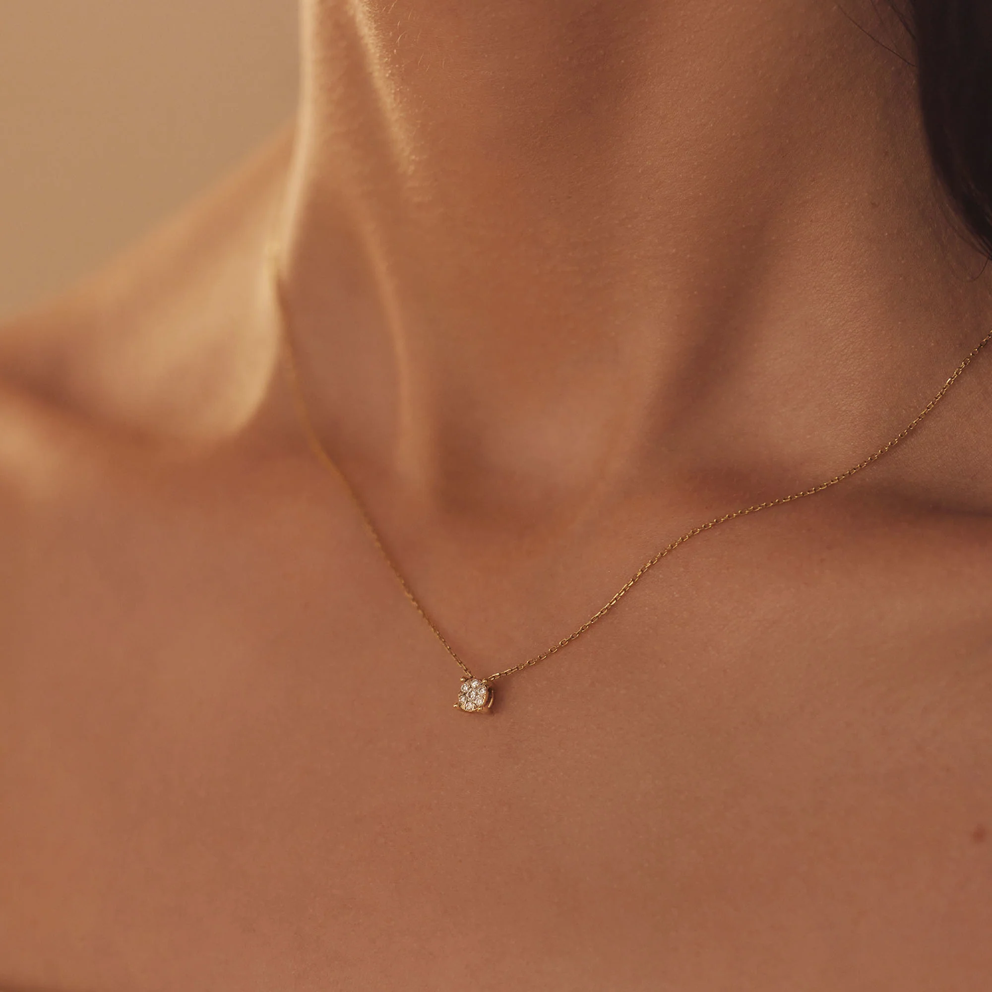 De la Paix Hanaé 14 karat gold necklace with diamond 0.08 carat - Image 3