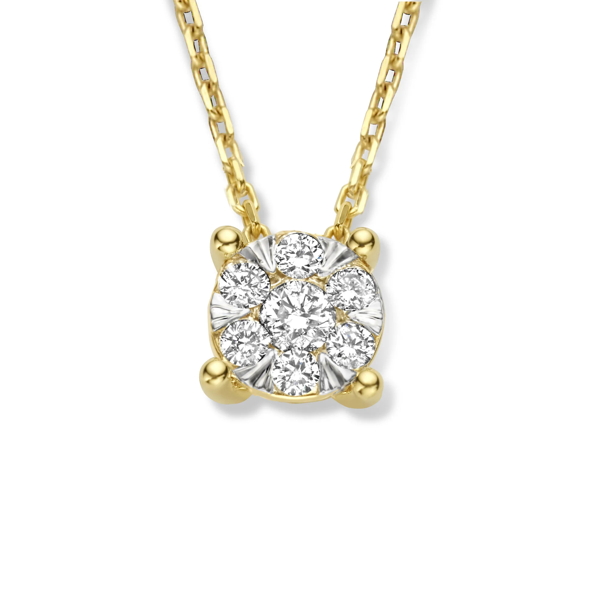 De la Paix Hanaé 14 karat gold necklace with diamond 0.08 carat - Image 5