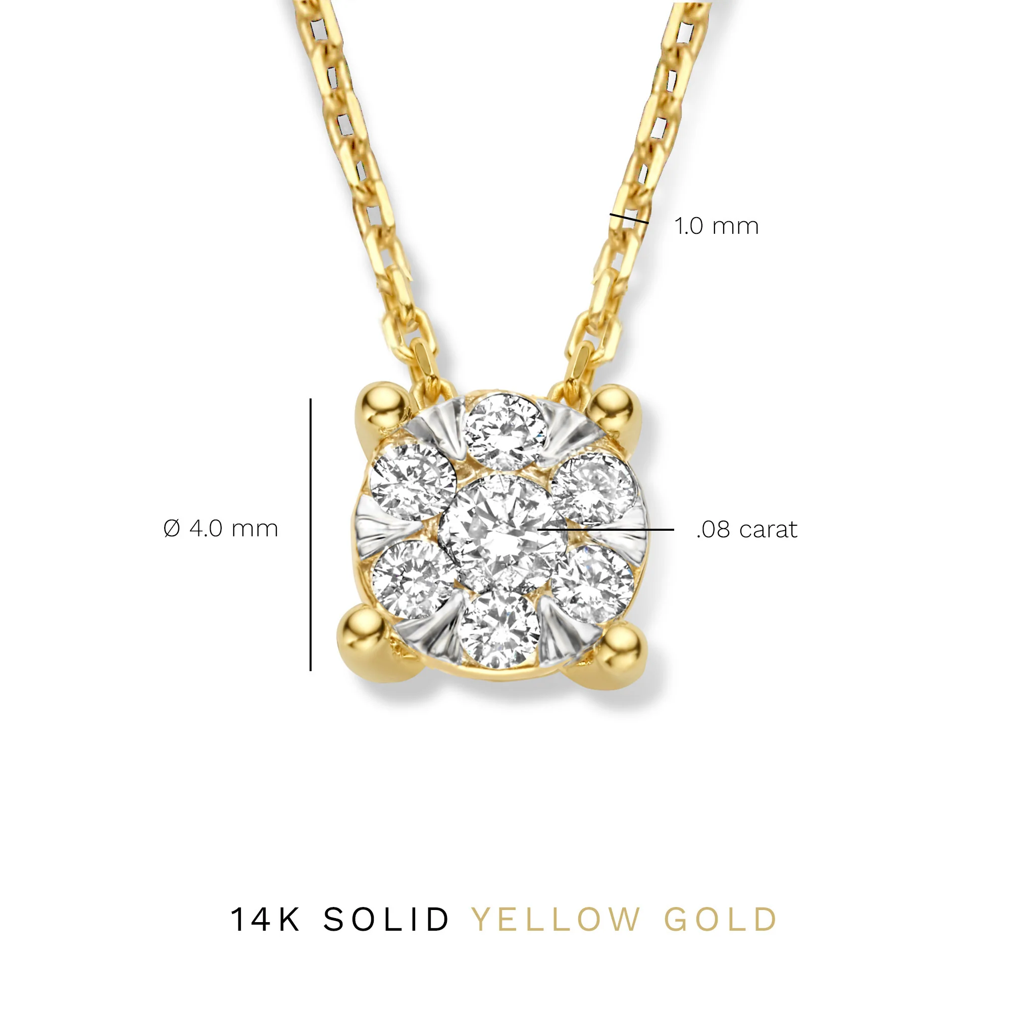 De la Paix Hanaé 14 karat gold necklace with diamond 0.08 carat - Image 9