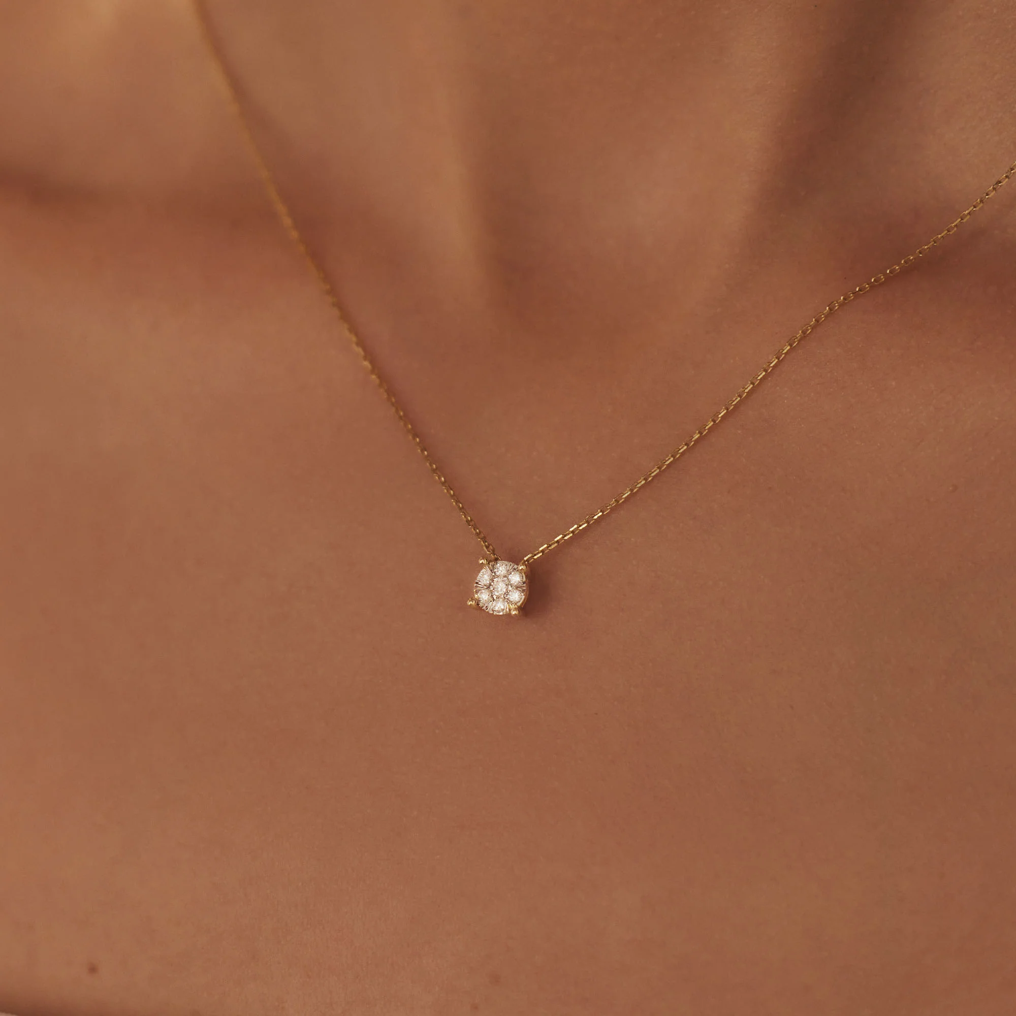 De la Paix Hanaé 14 karat gold necklace with diamond 0.14 carat - Image 3