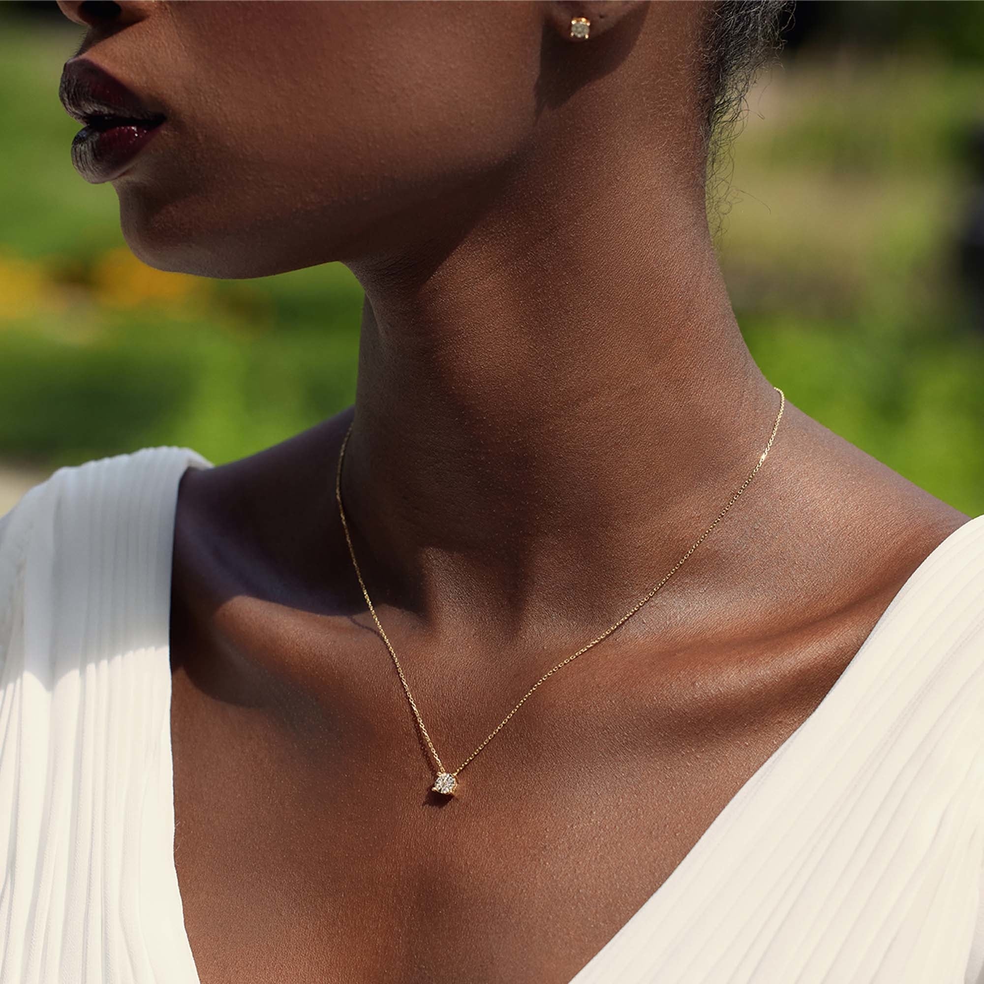 De la Paix Hanaé 14 karat gold necklace with diamond 0.14 carat - Image 4