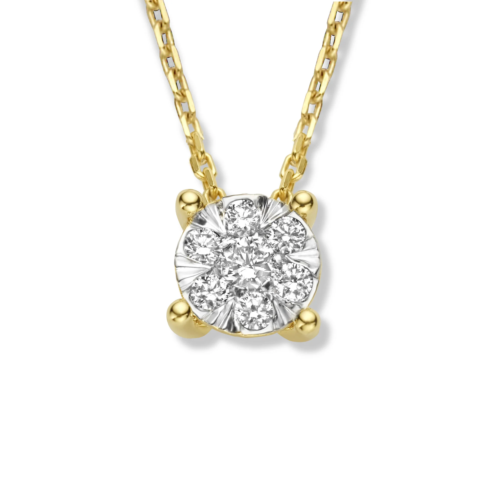 De la Paix Hanaé 14 karat gold necklace with diamond 0.14 carat - Image 6
