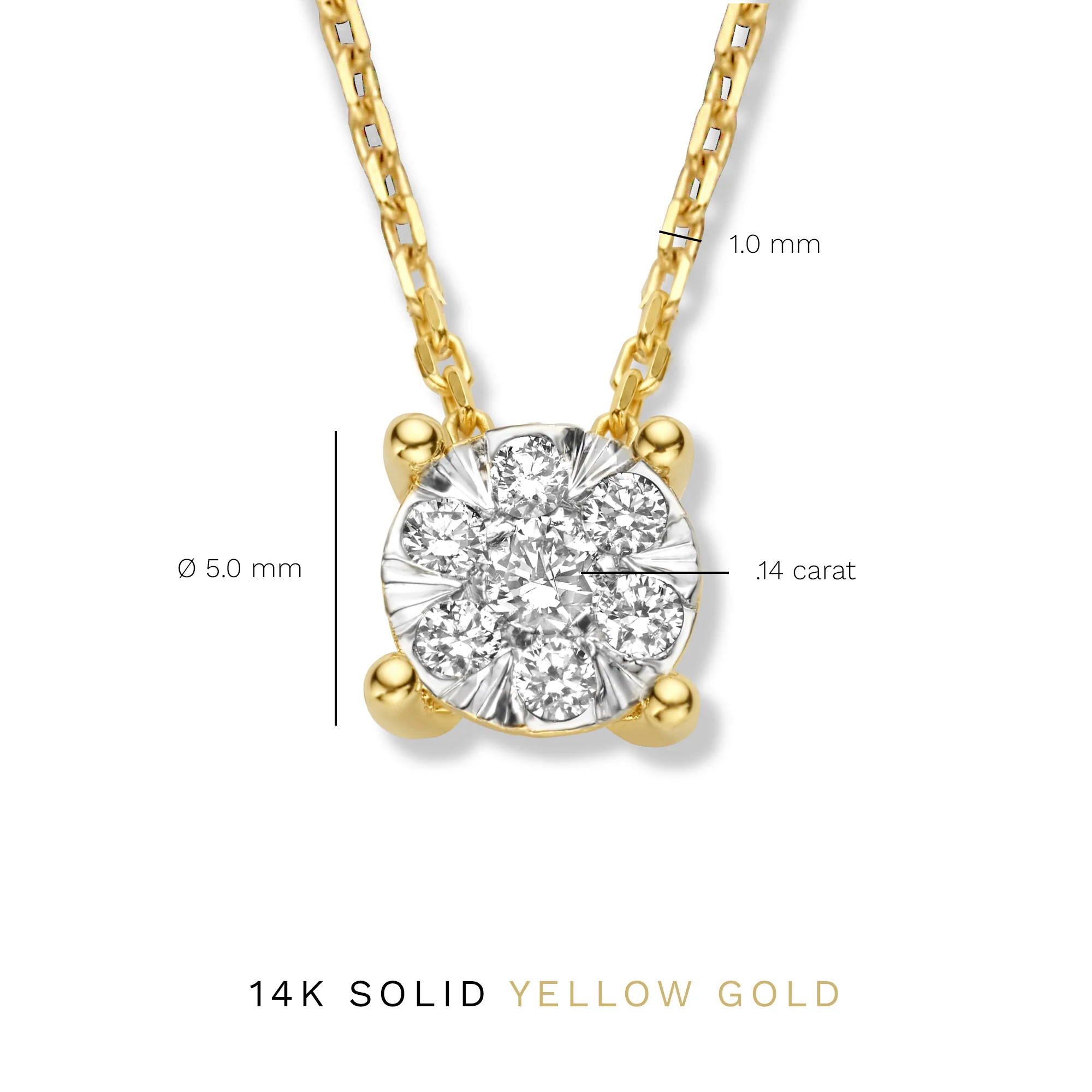 De la Paix Hanaé 14 karat gold necklace with diamond 0.14 carat - Image 9