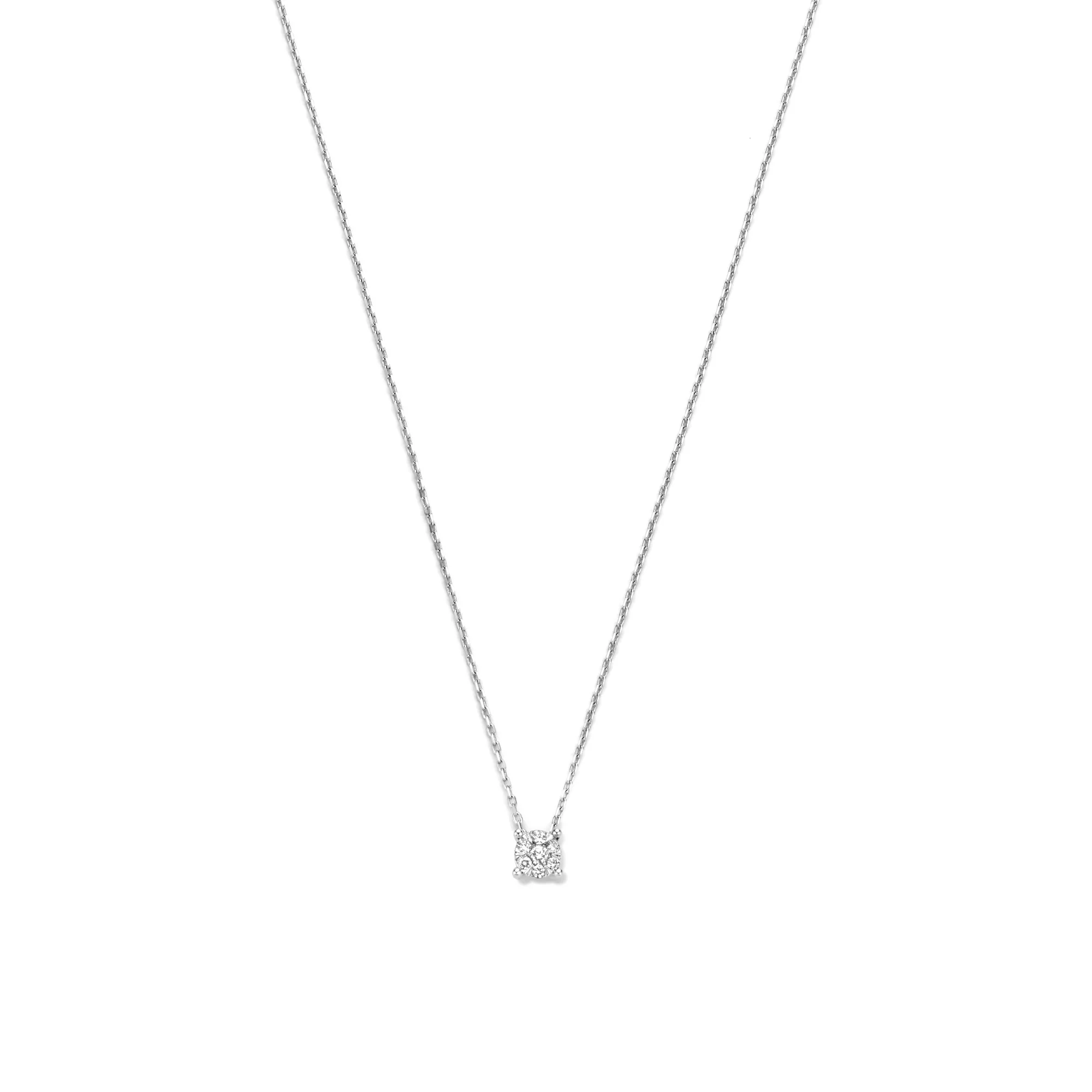 De la Paix Hanaé 14 karat white gold necklace with diamond 0.08 carat