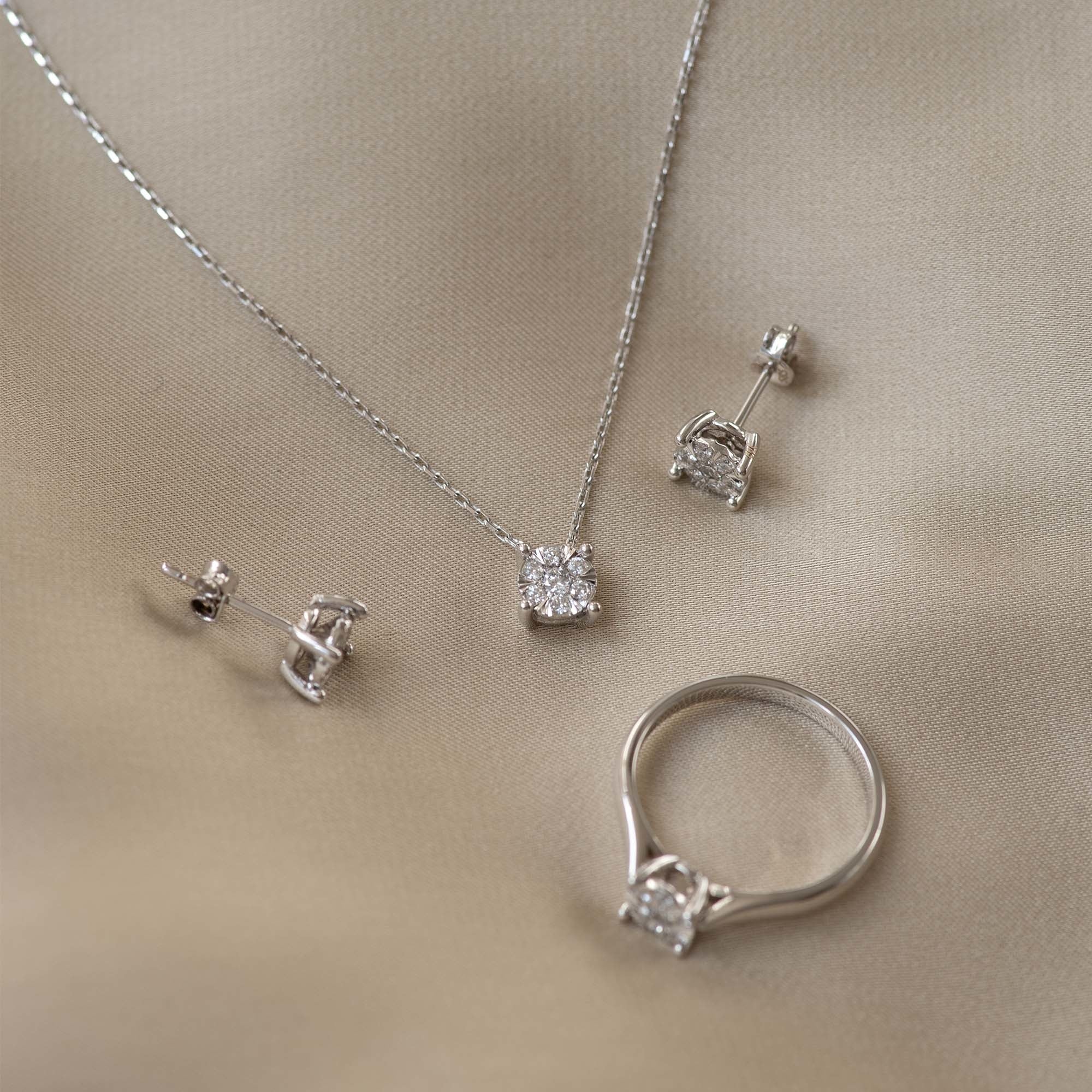 De la Paix Hanaé 14 karat white gold necklace with diamond 0.08 carat - Image 5