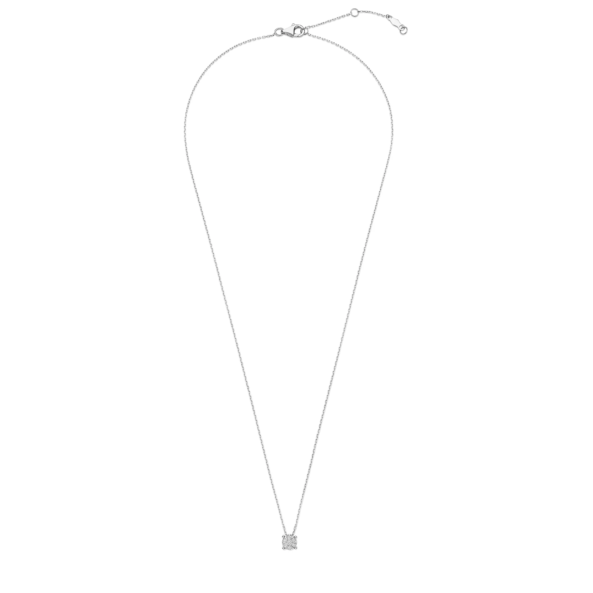 De la Paix Hanaé 14 karat white gold necklace with diamond 0.08 carat - Image 7