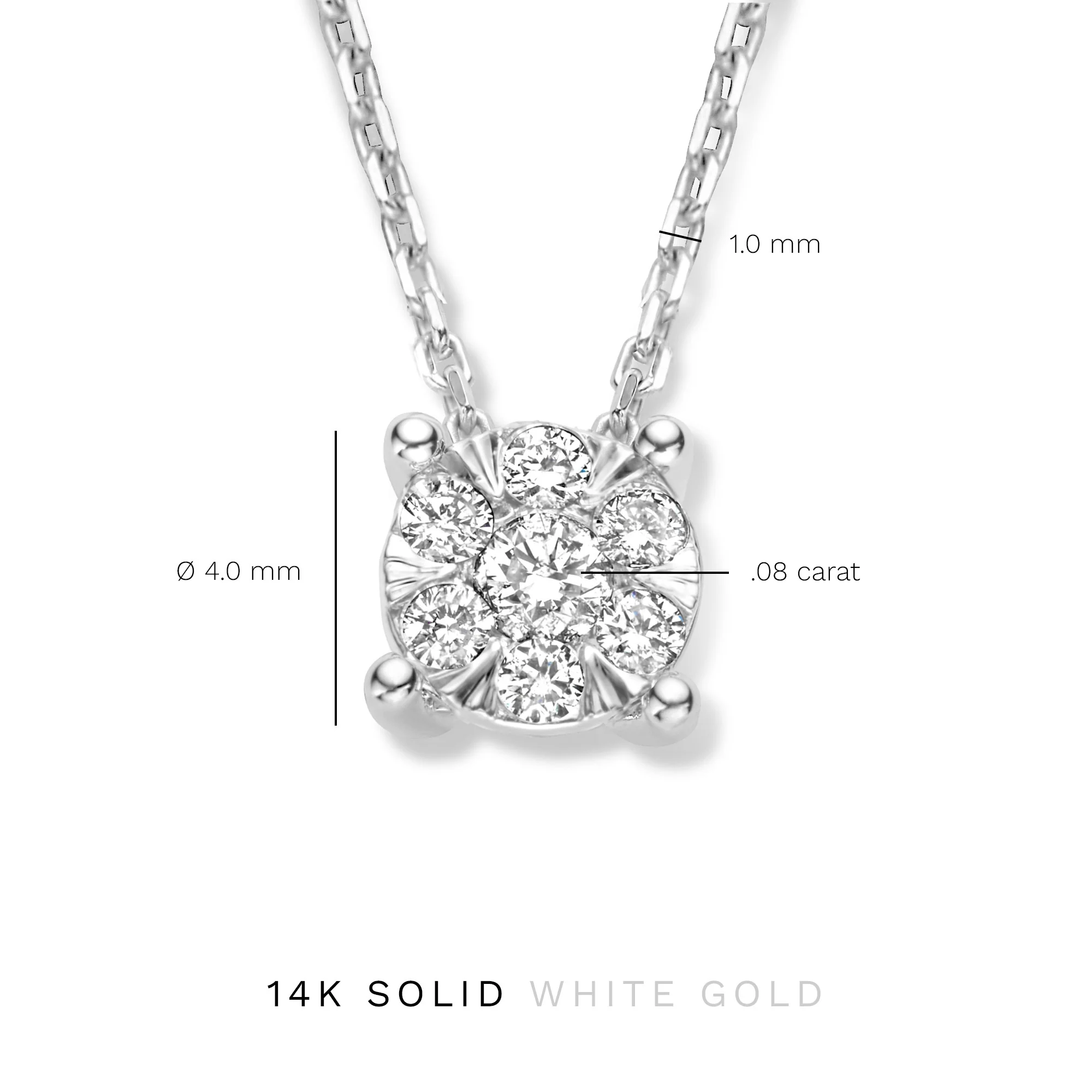 De la Paix Hanaé 14 karat white gold necklace with diamond 0.08 carat - Image 9