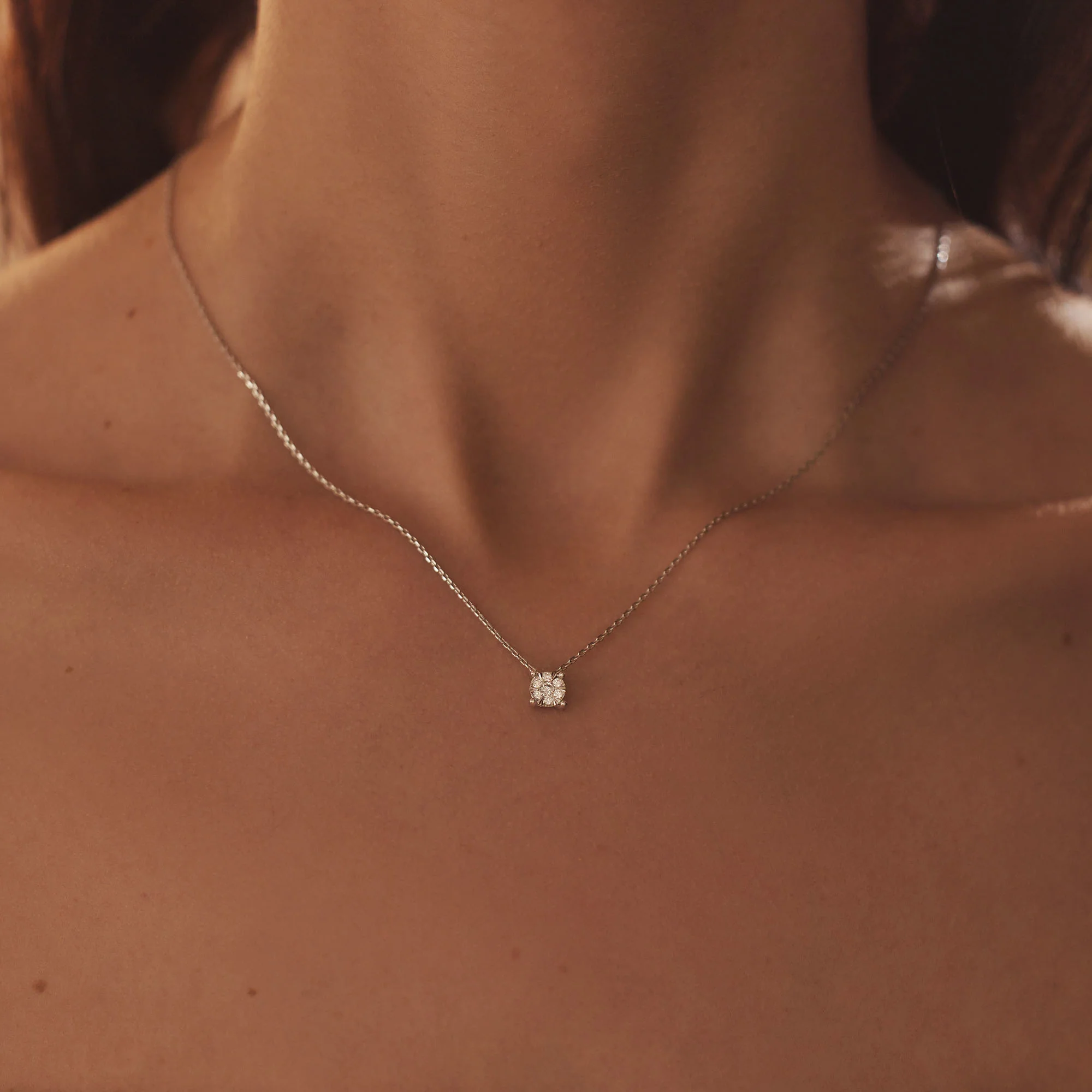 De la Paix Hanaé 14 karat white gold necklace with diamond 0.14 carat - Image 2