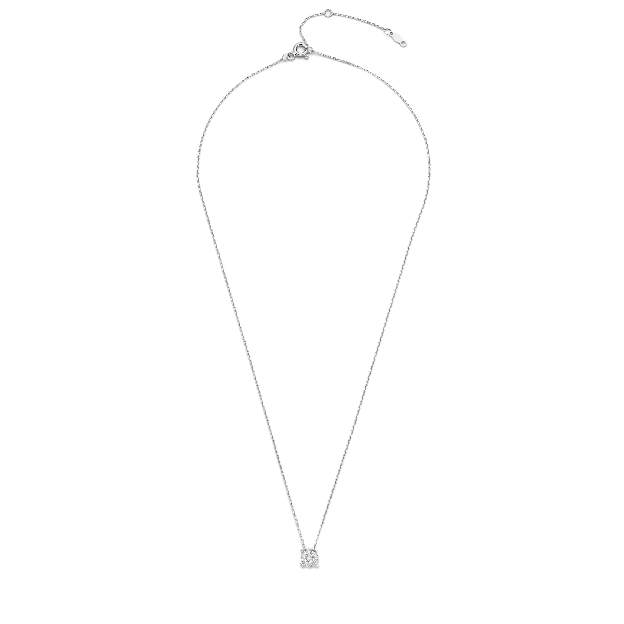De la Paix Hanaé 14 karat white gold necklace with diamond 0.14 carat - Image 7