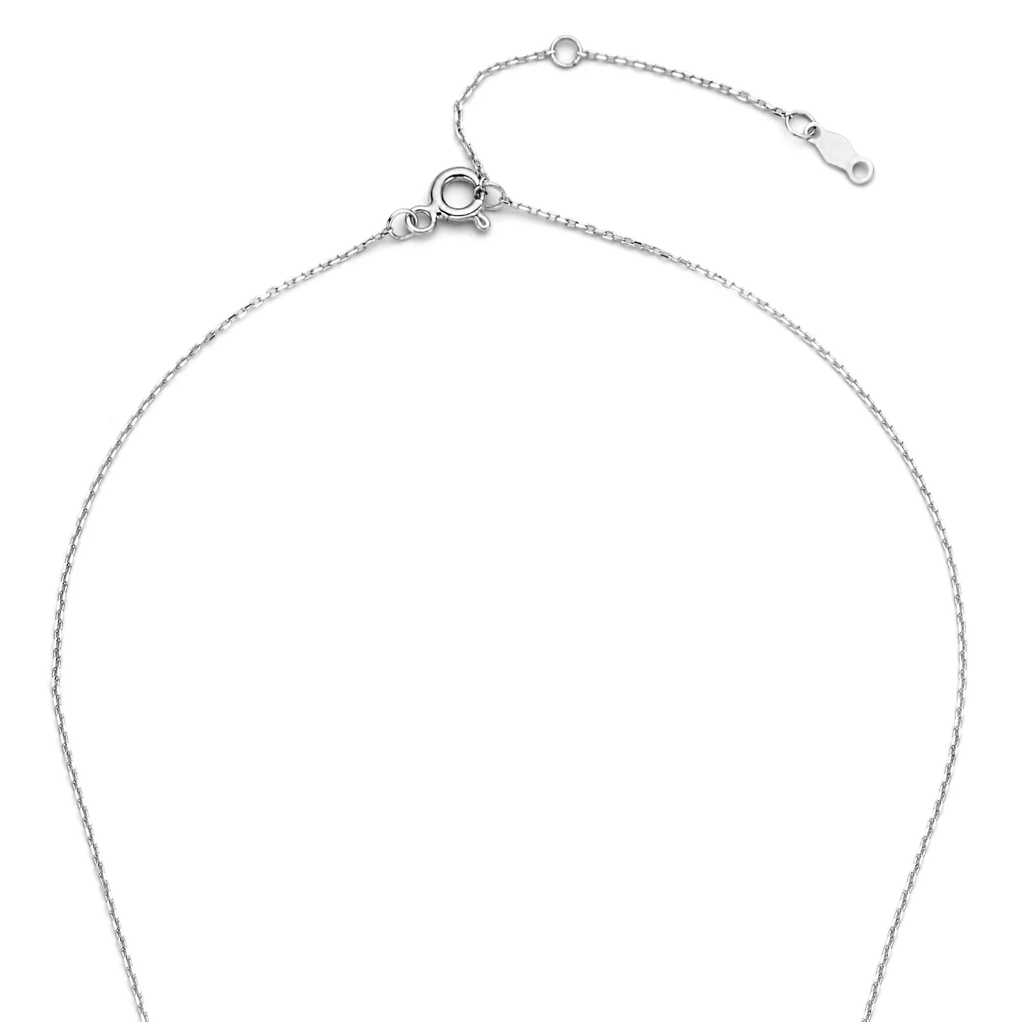 De la Paix Hanaé 14 karat white gold necklace with diamond 0.14 carat - Image 8