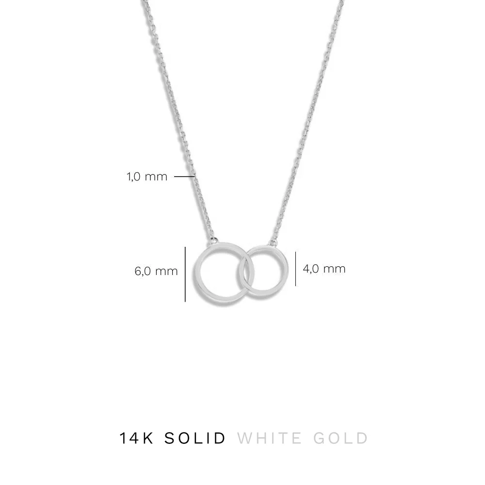Saint Germain Loulou 14 karat white gold necklace with two rings - Image 8