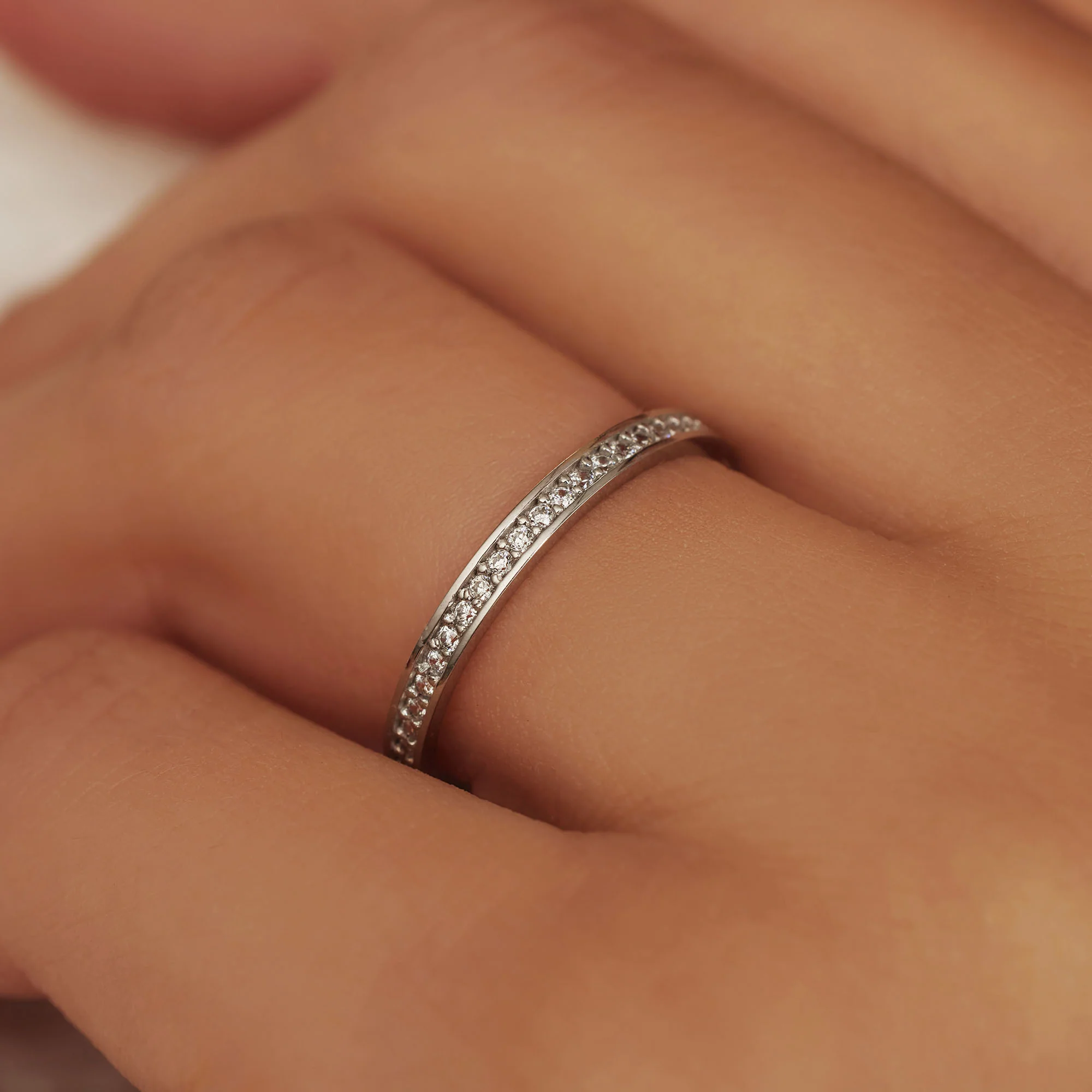 Saint Germain Merle 14 karat white gold ring with zirconia stones - Image 3