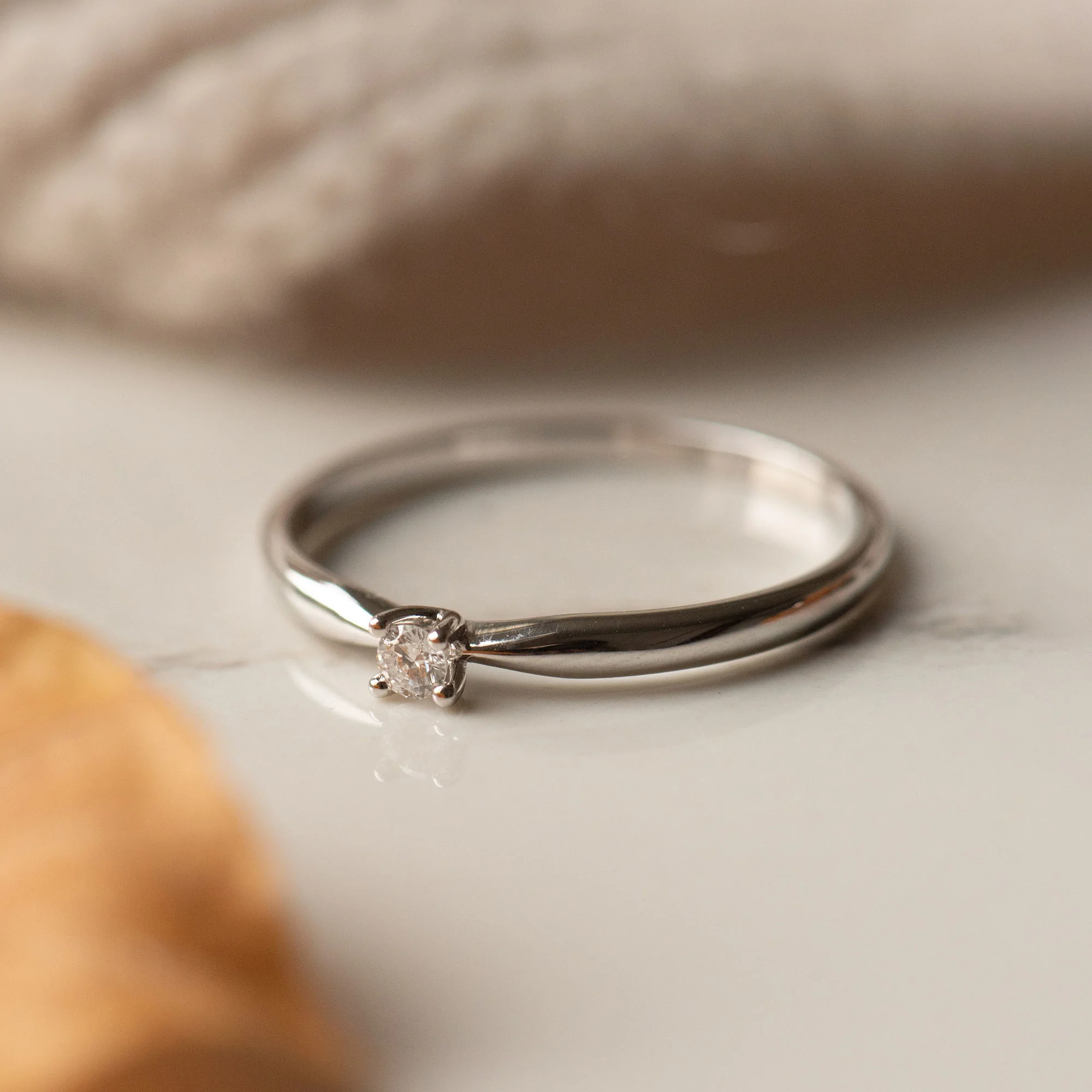 De la Paix Celesse 14 karat white gold ring with diamond 0.07 carat - Image 7