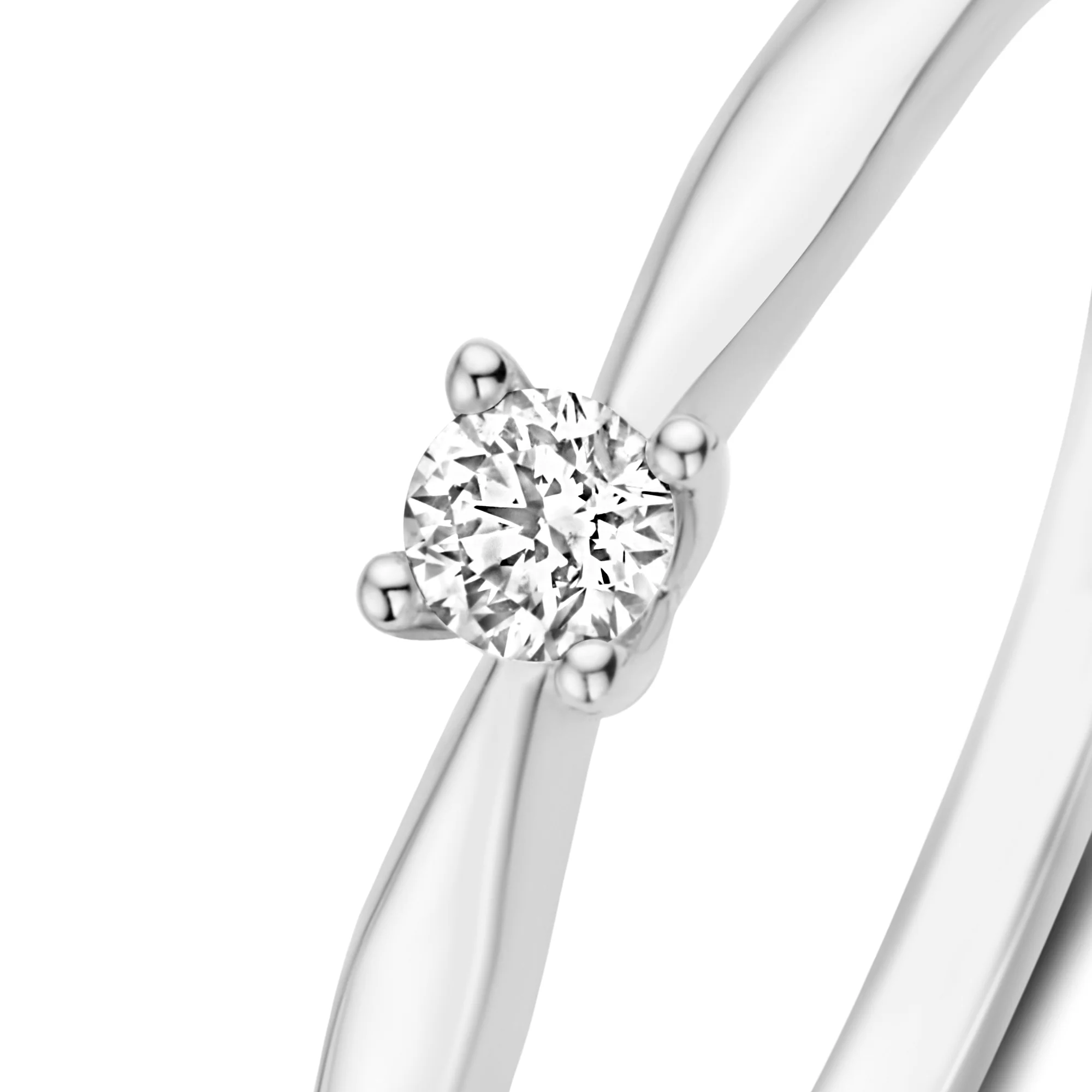 De la Paix Celesse 14 karat white gold ring with diamond 0.07 carat - Image 8