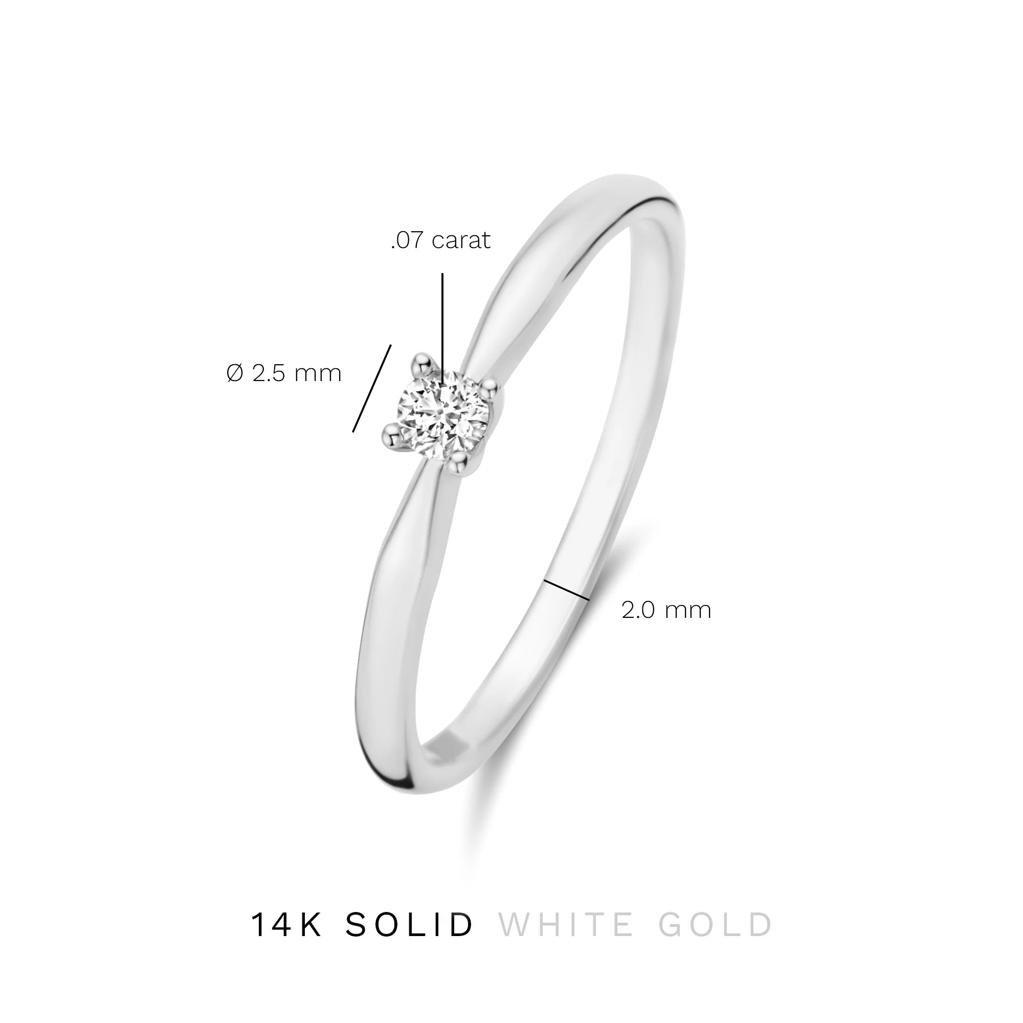De la Paix Celesse 14 karat white gold ring with diamond 0.07 carat - Image 9