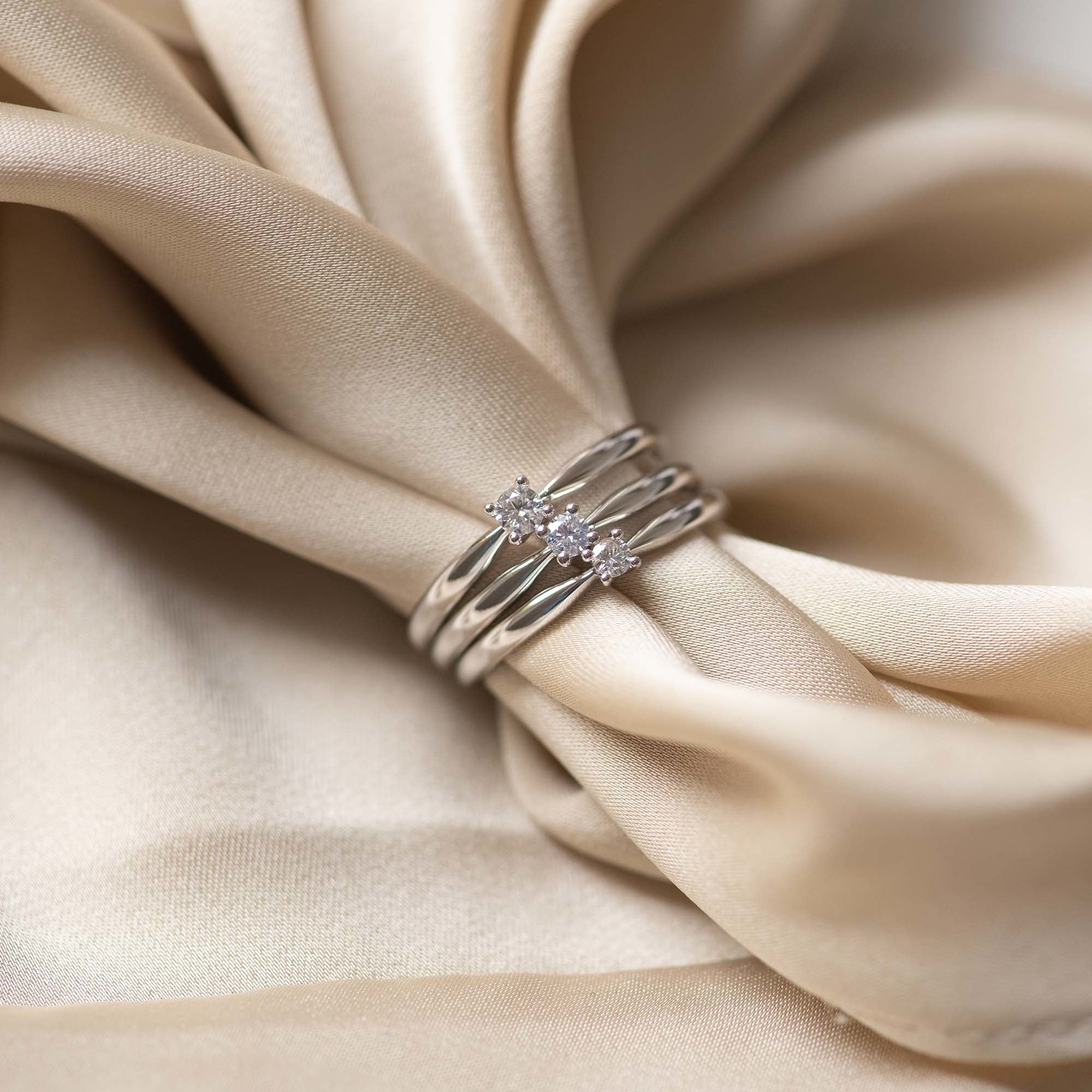 De la Paix Christine 14 karat white gold ring with diamond 0.10 carat - Image 5