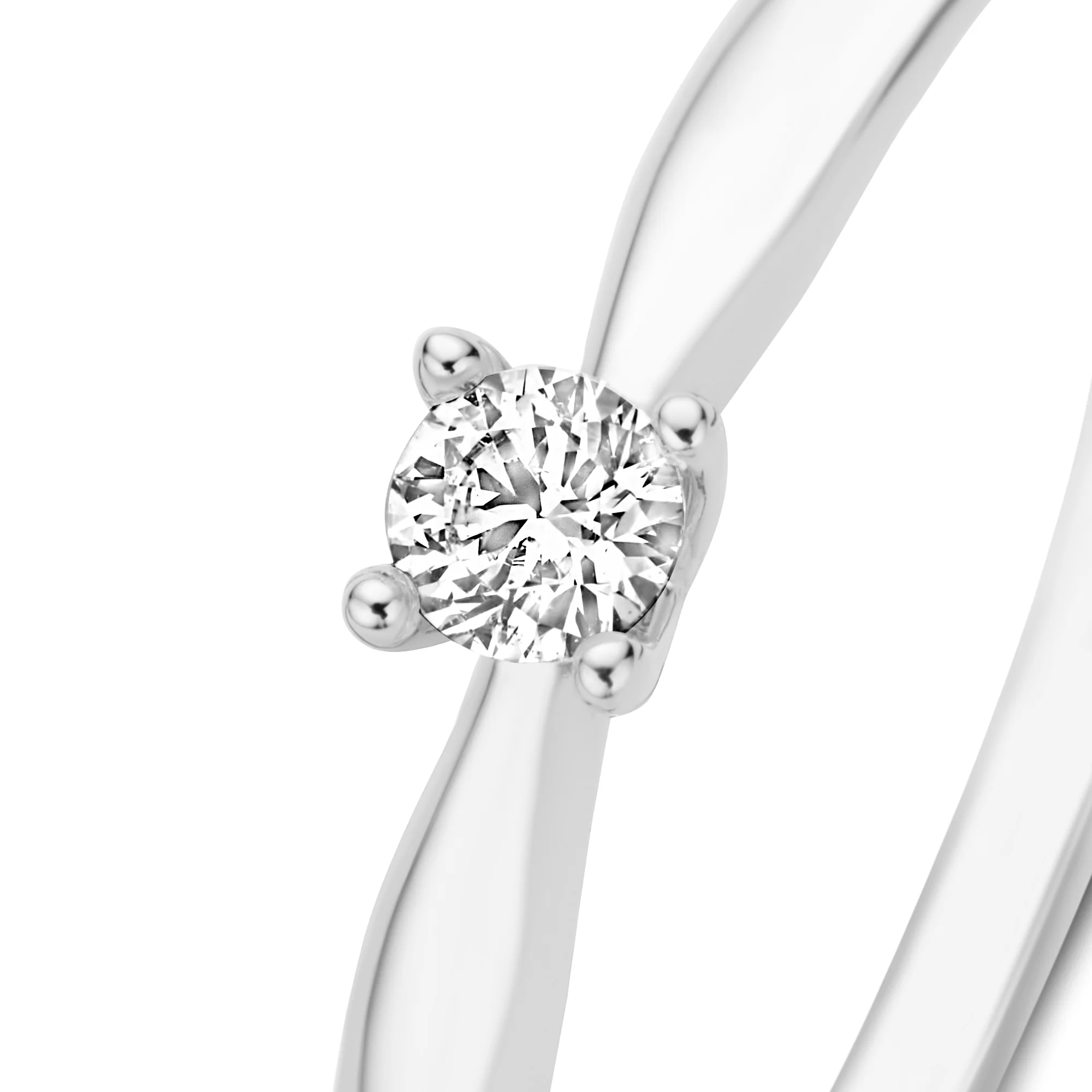 De la Paix Christine 14 karat white gold ring with diamond 0.10 carat - Image 7