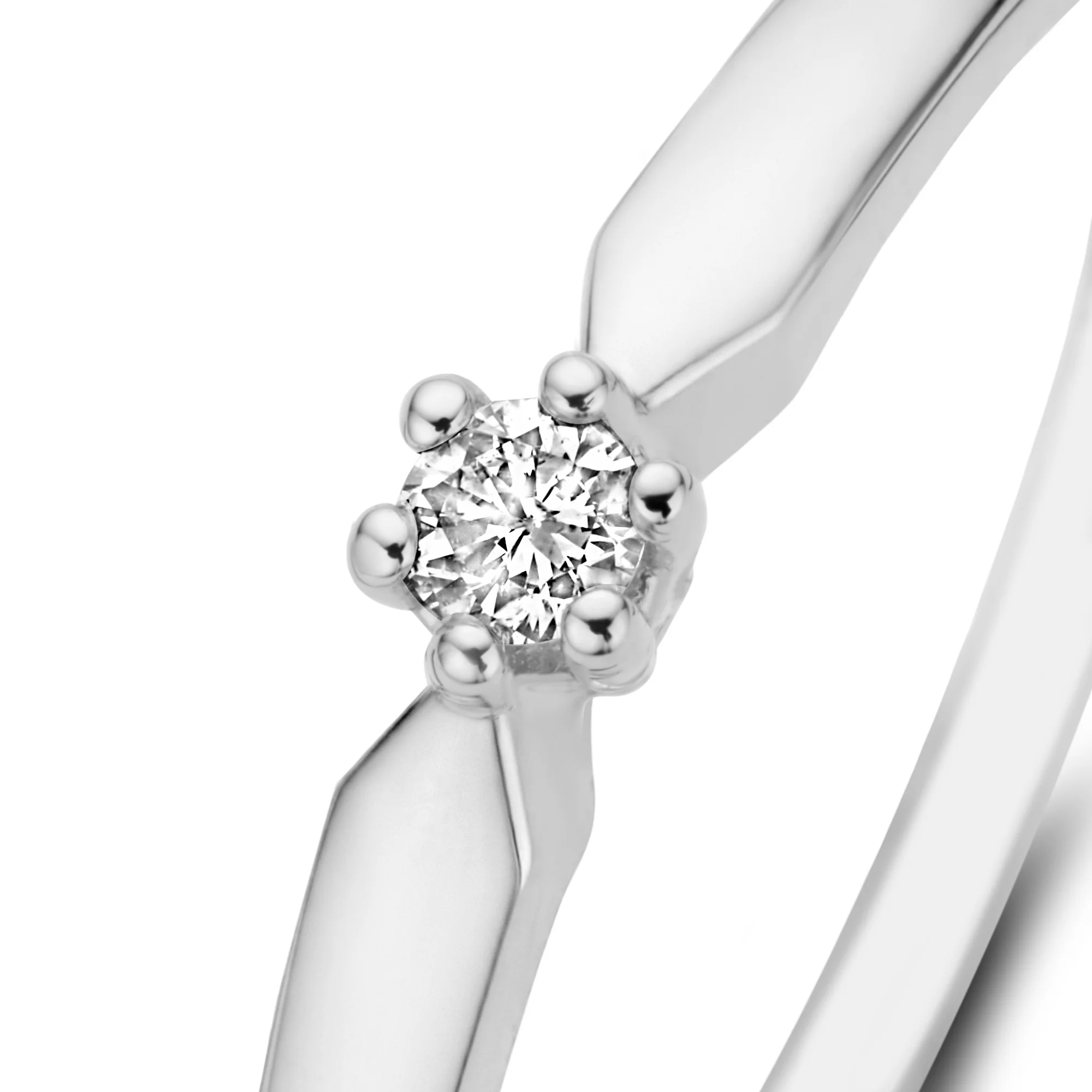 De la Paix Emily 14 karat white gold ring with diamond 0.05 carat - Image 4