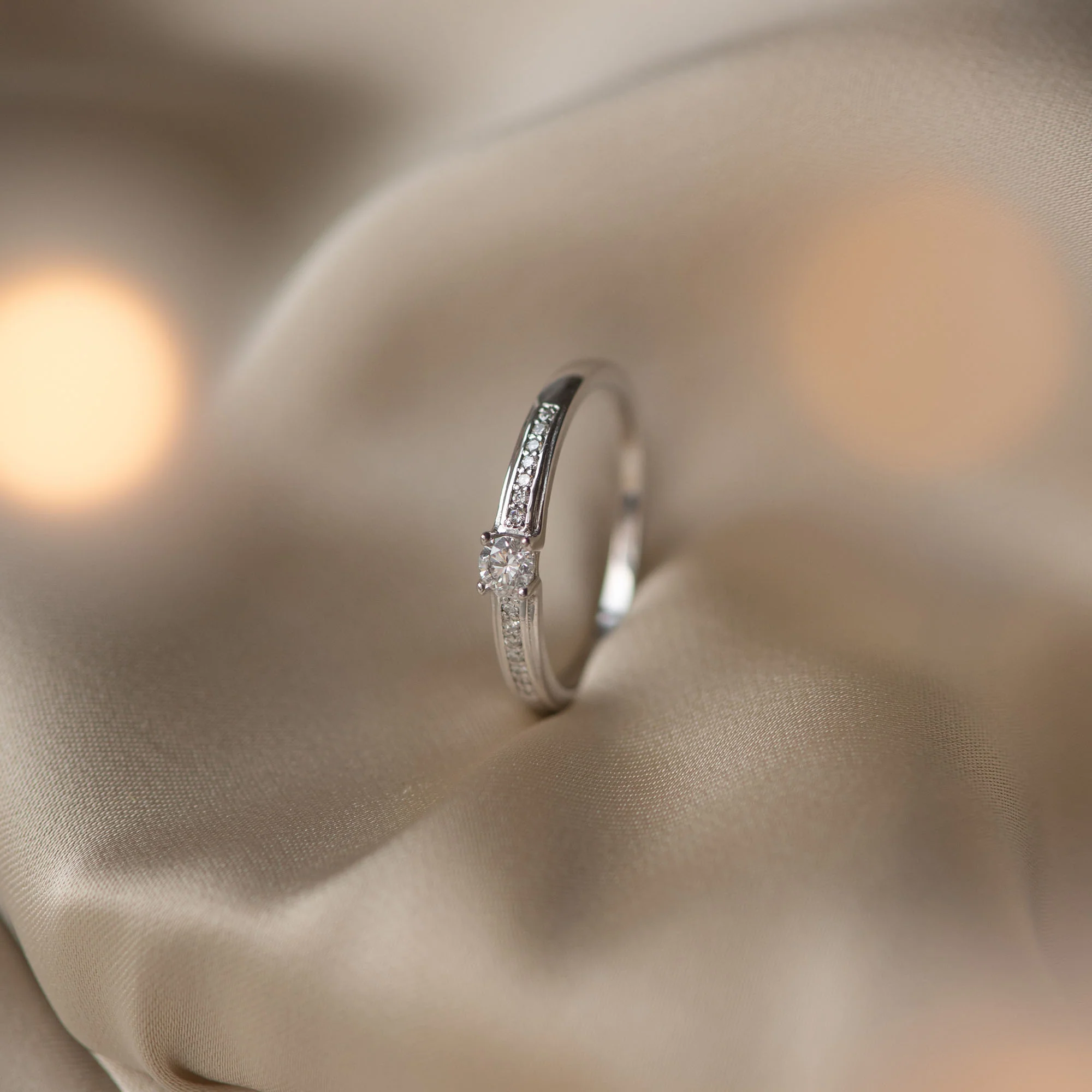 De la Paix Madeline 14 karat white gold ring with diamond 0.20 carat - Image 5