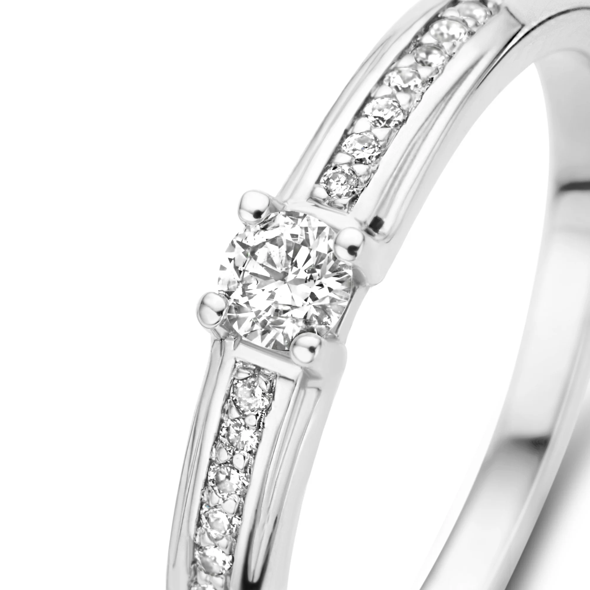 De la Paix Madeline 14 karat white gold ring with diamond 0.20 carat - Image 7