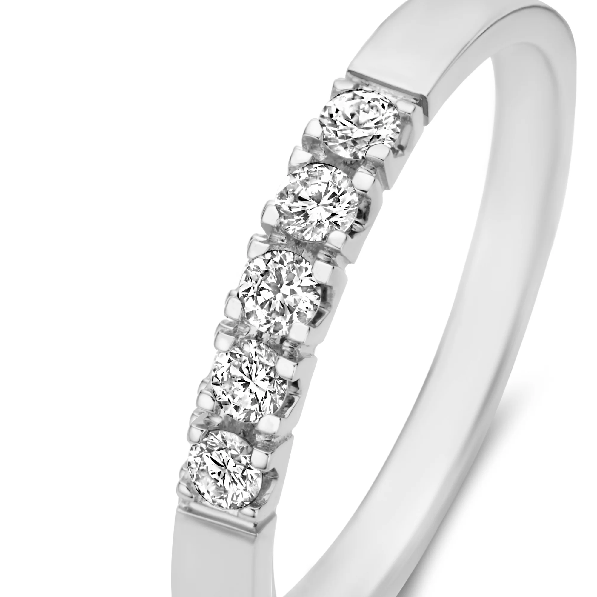 De la Paix Madeline 14 karat white gold ring with diamond 0.20 carat - Image 7