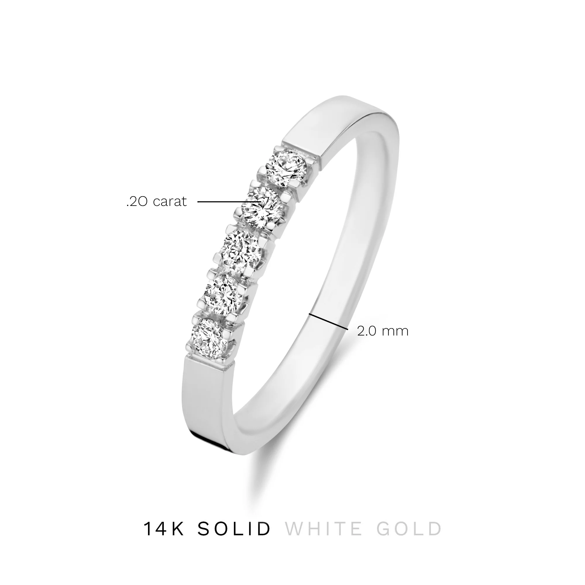De la Paix Madeline 14 karat white gold ring with diamond 0.20 carat - Image 8