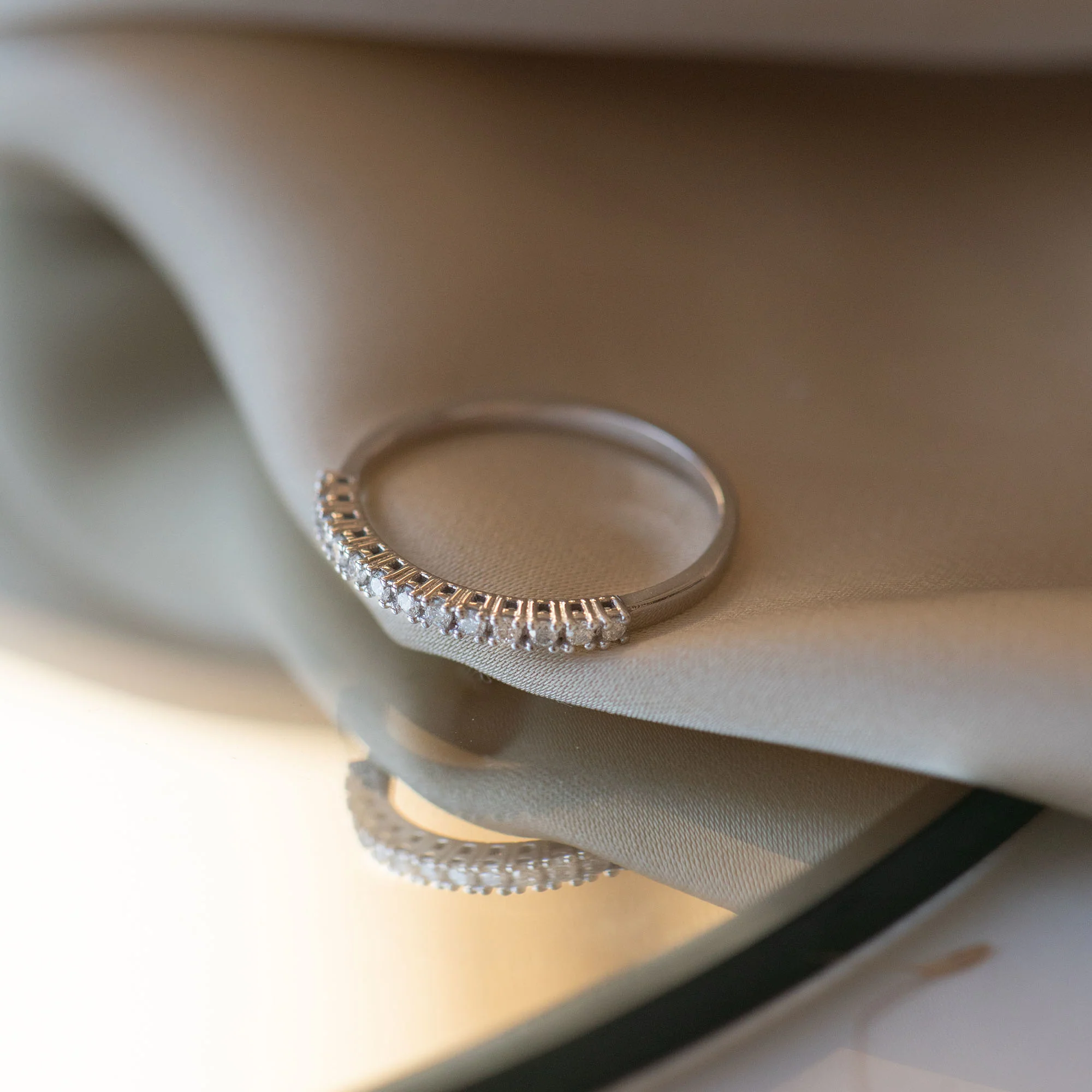 De la Paix Madeline 14 karat white gold ring with diamond 0.14 carat - Image 4